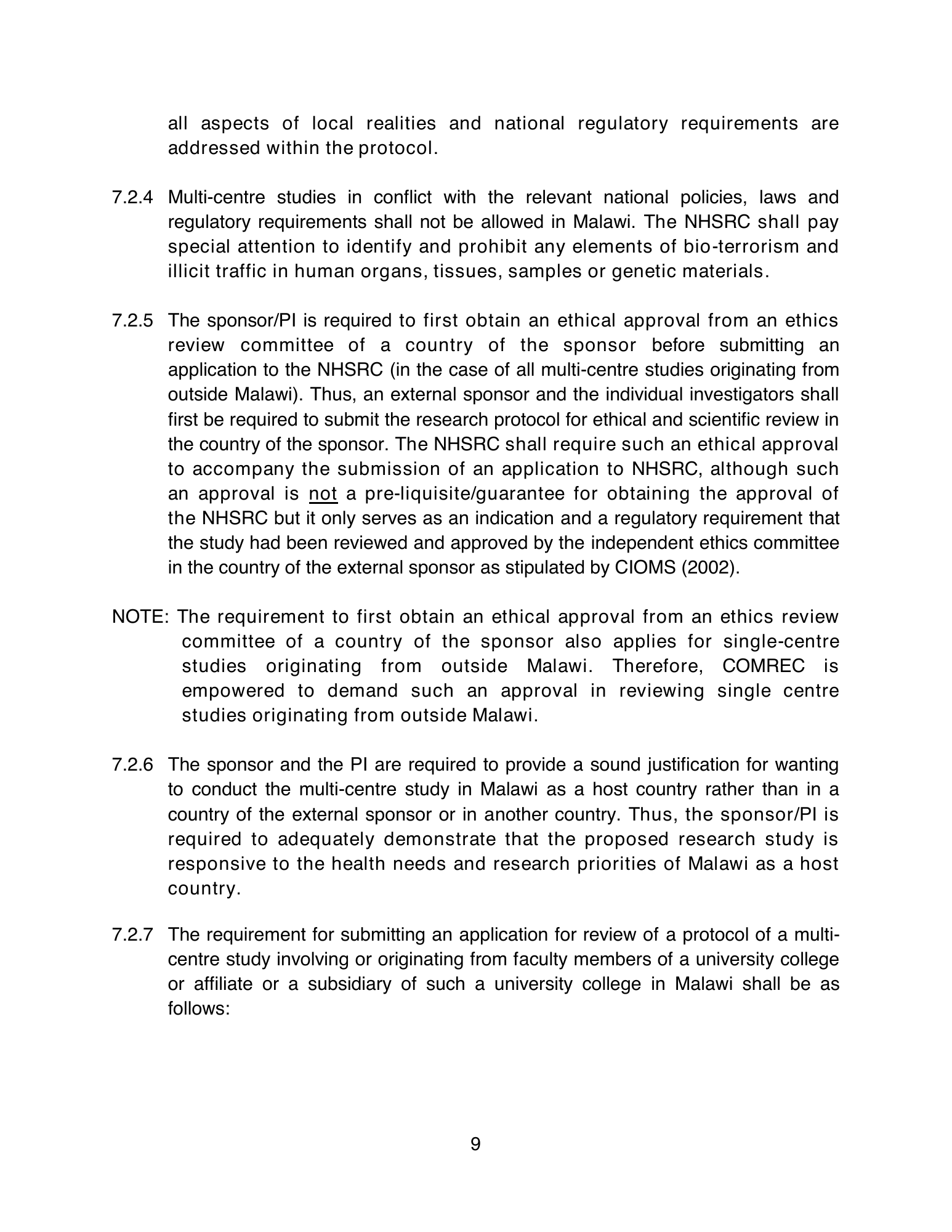 malawi-health-research-coordination-policy-2012 — official PDF page 13; original table columns, symbols and diagram connections