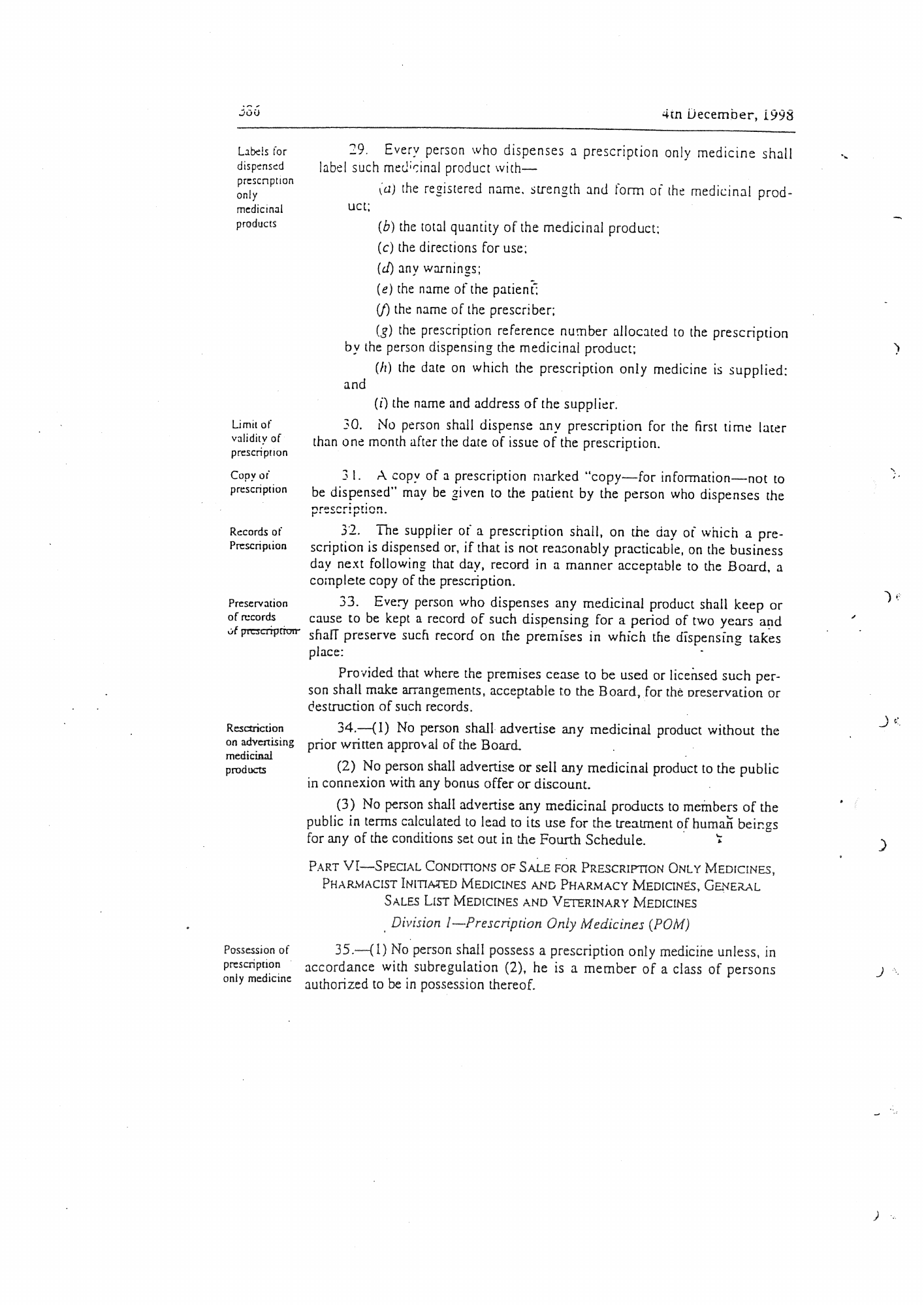 Government Notice 88 of 1998 — official PDF page 12; original table columns, symbols and diagram connections