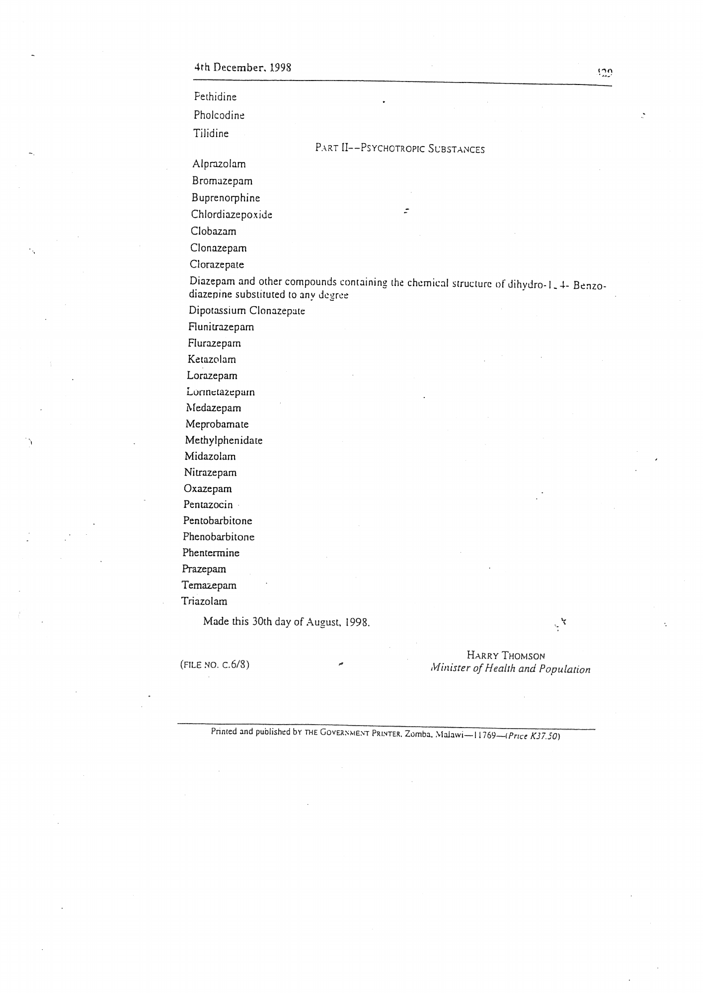 Government Notice 88 of 1998 — official PDF page 55; original table columns, symbols and diagram connections