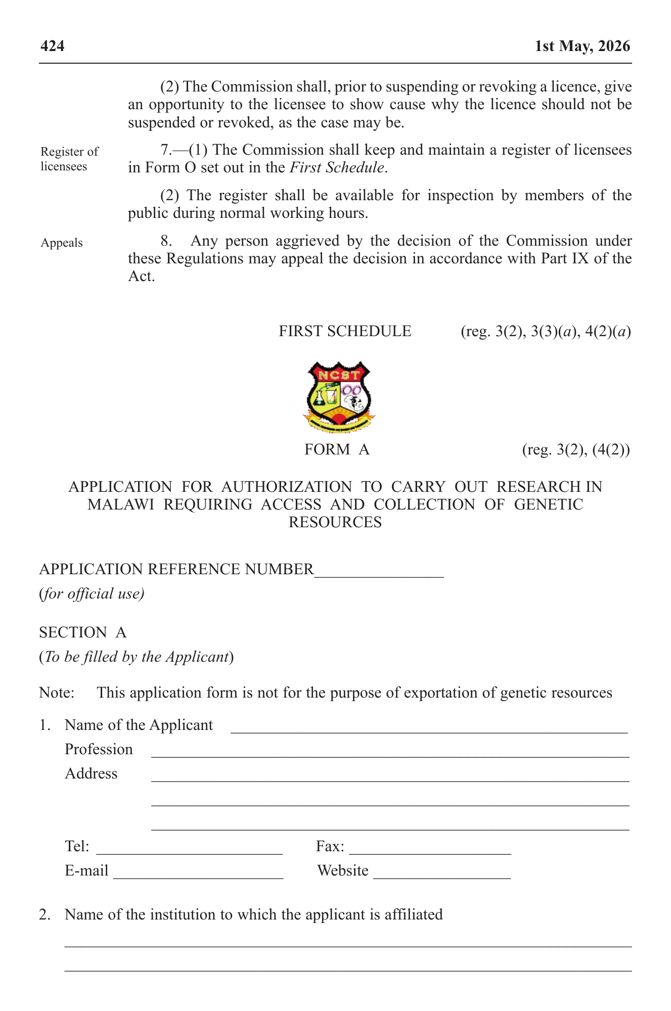 Government Notice 37 of 2026 — official PDF page 4; original table columns, symbols and diagram connections