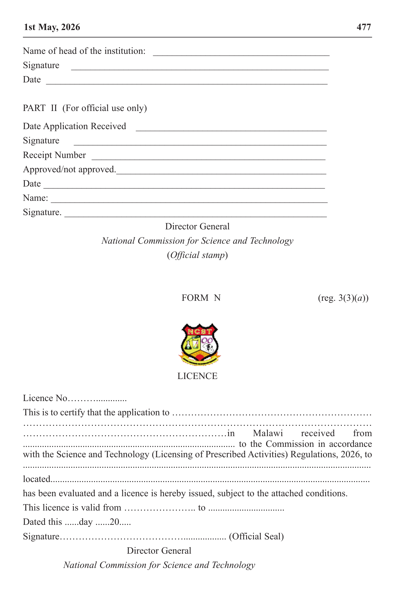 Government Notice 37 of 2026 — official PDF page 57; original table columns, symbols and diagram connections