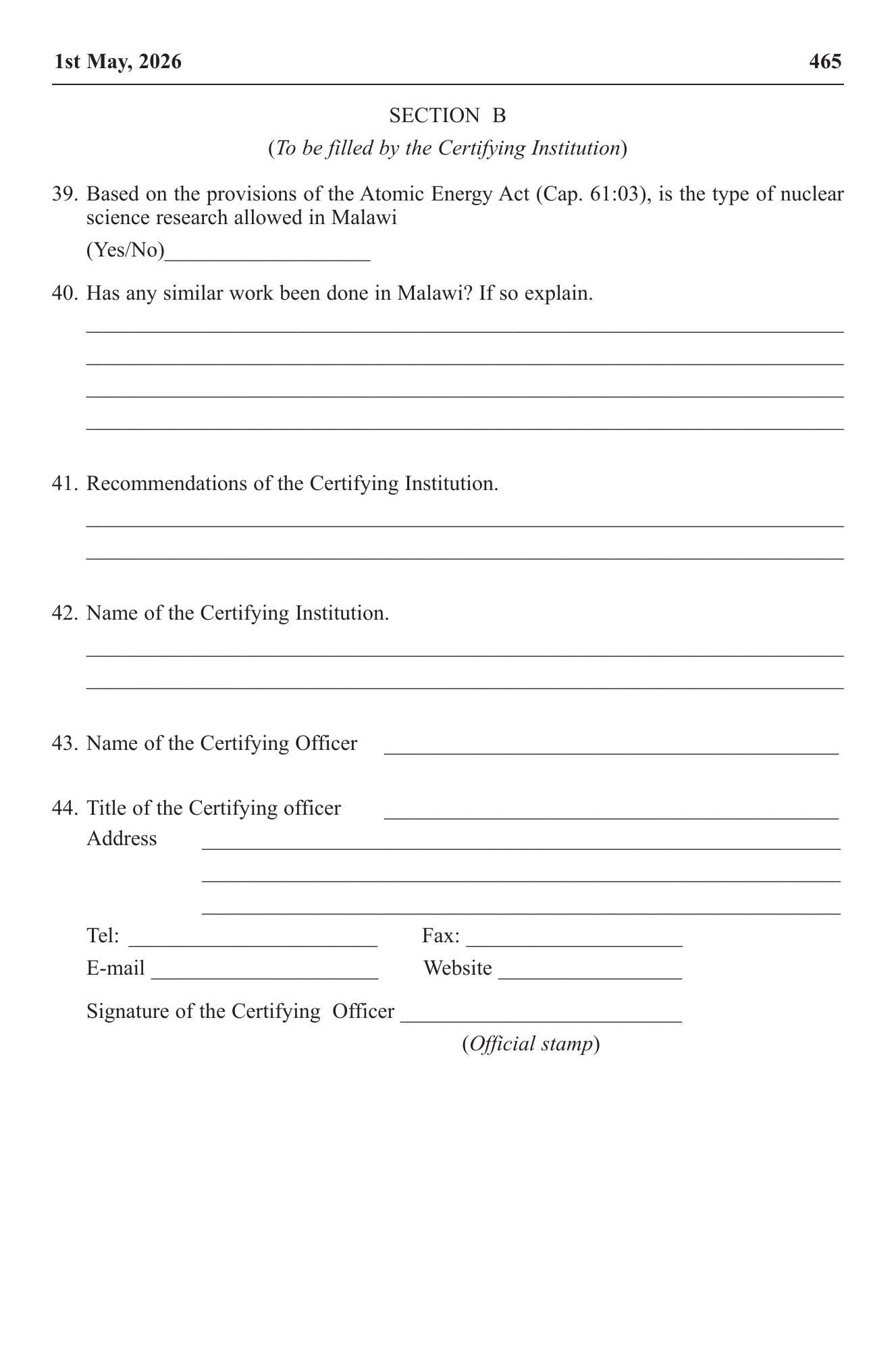 Government Notice 37 of 2026 — official PDF page 45; original table columns, symbols and diagram connections