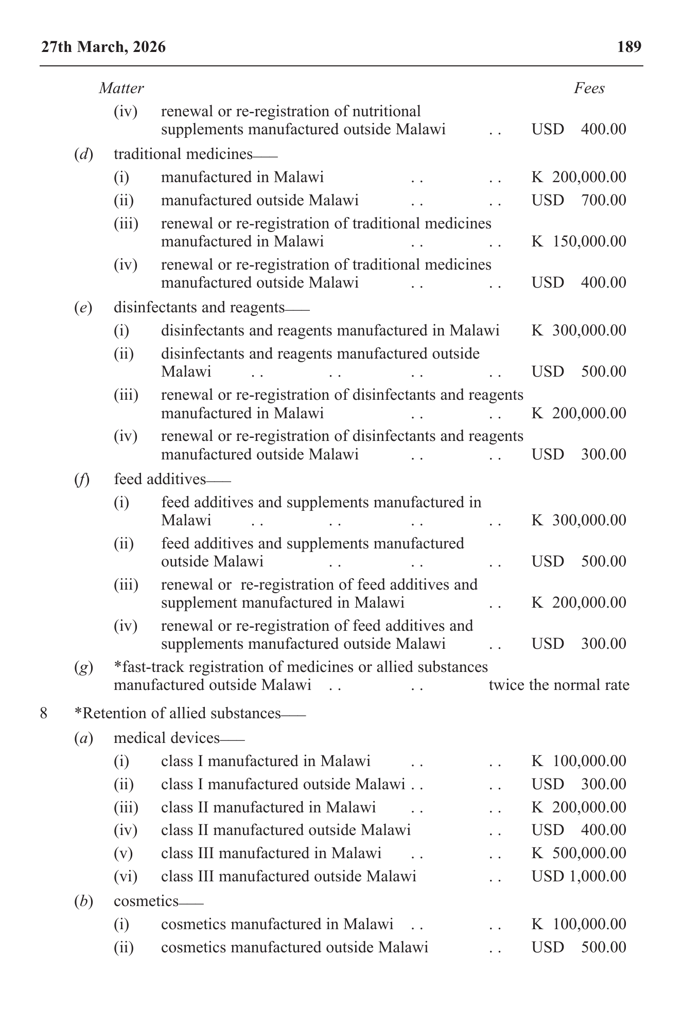 Government Notice 27 of 2026 — official PDF page 7; original table columns, symbols and diagram connections