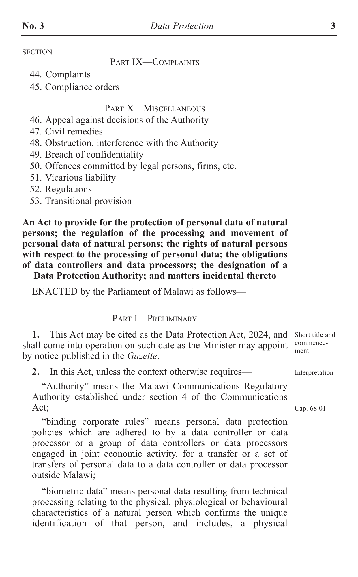 Act No. 3 of 2024 — official PDF page 3; original table columns, symbols and diagram connections