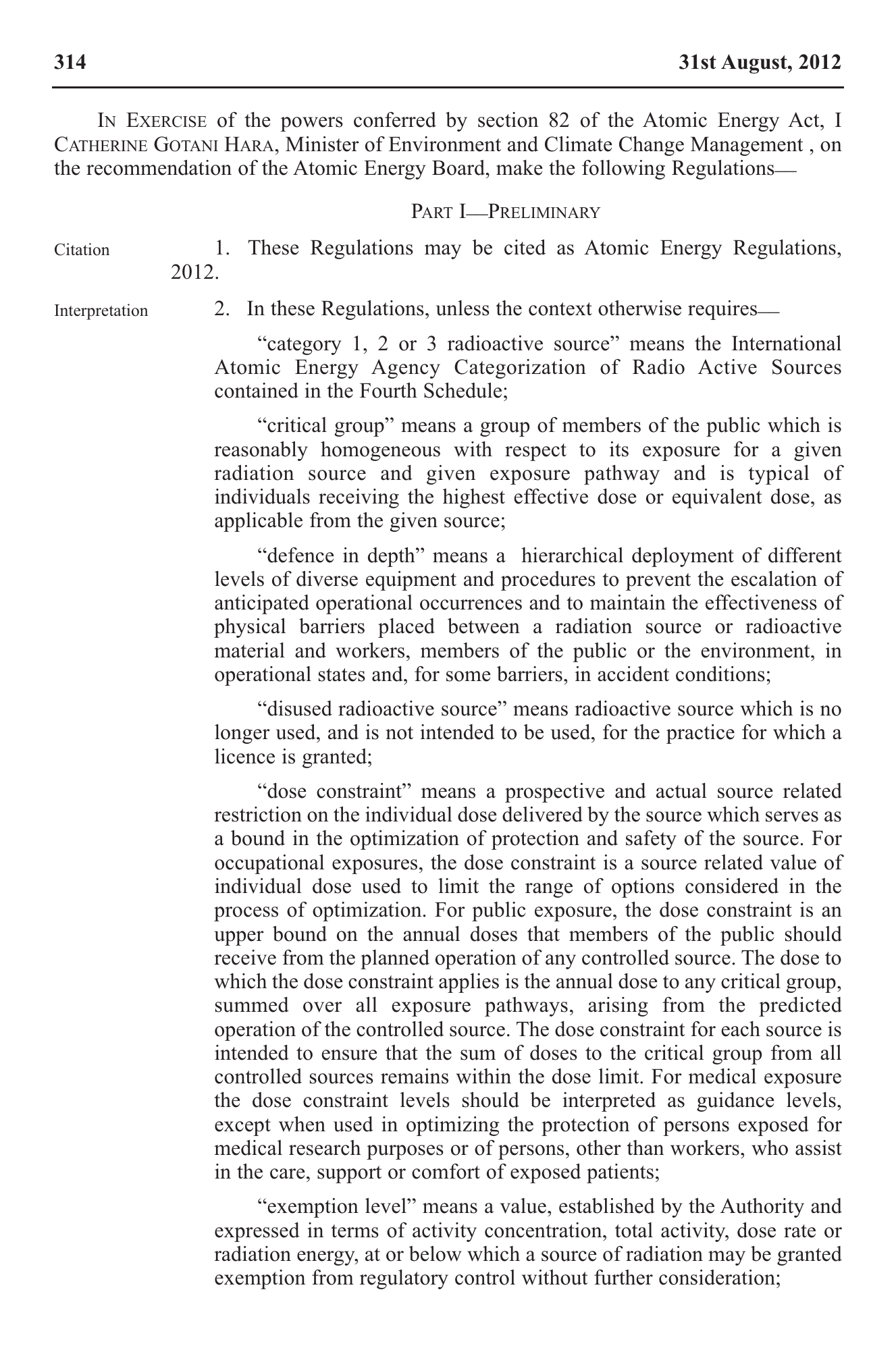 Government Notice 22 of 2012 — official PDF page 4; original table columns, symbols and diagram connections