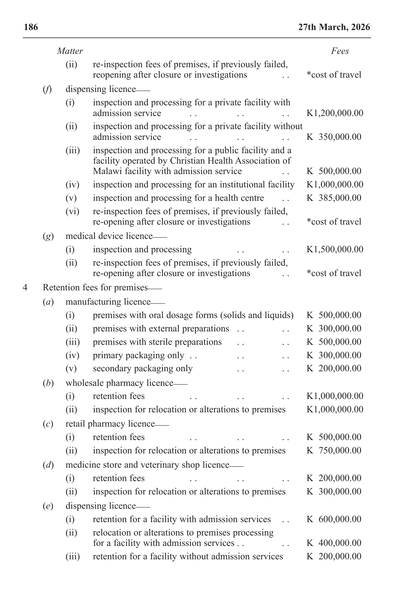 Government Notice 27 of 2026 — official PDF page 4; original table columns, symbols and diagram connections