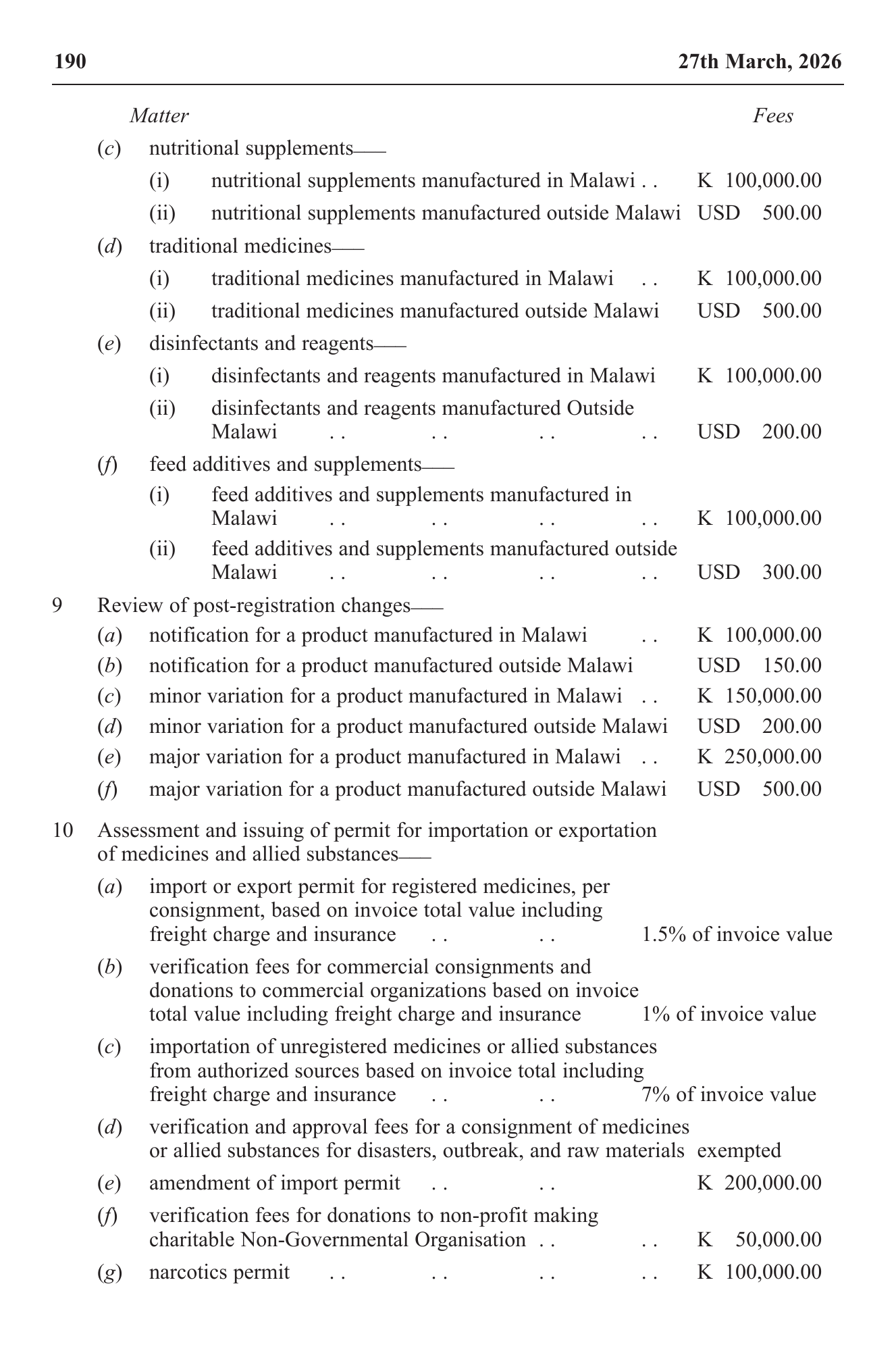 Government Notice 27 of 2026 — official PDF page 8; original table columns, symbols and diagram connections