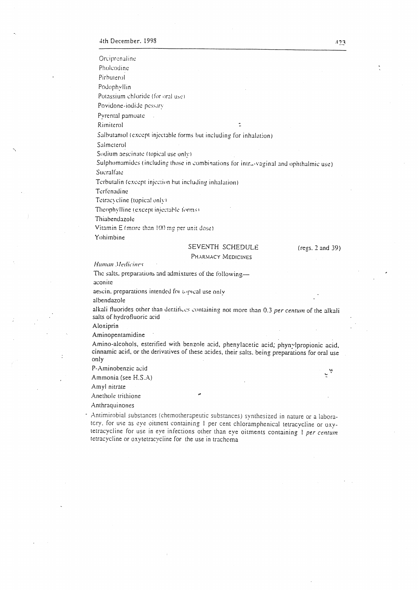 Government Notice 88 of 1998 — official PDF page 49; original table columns, symbols and diagram connections