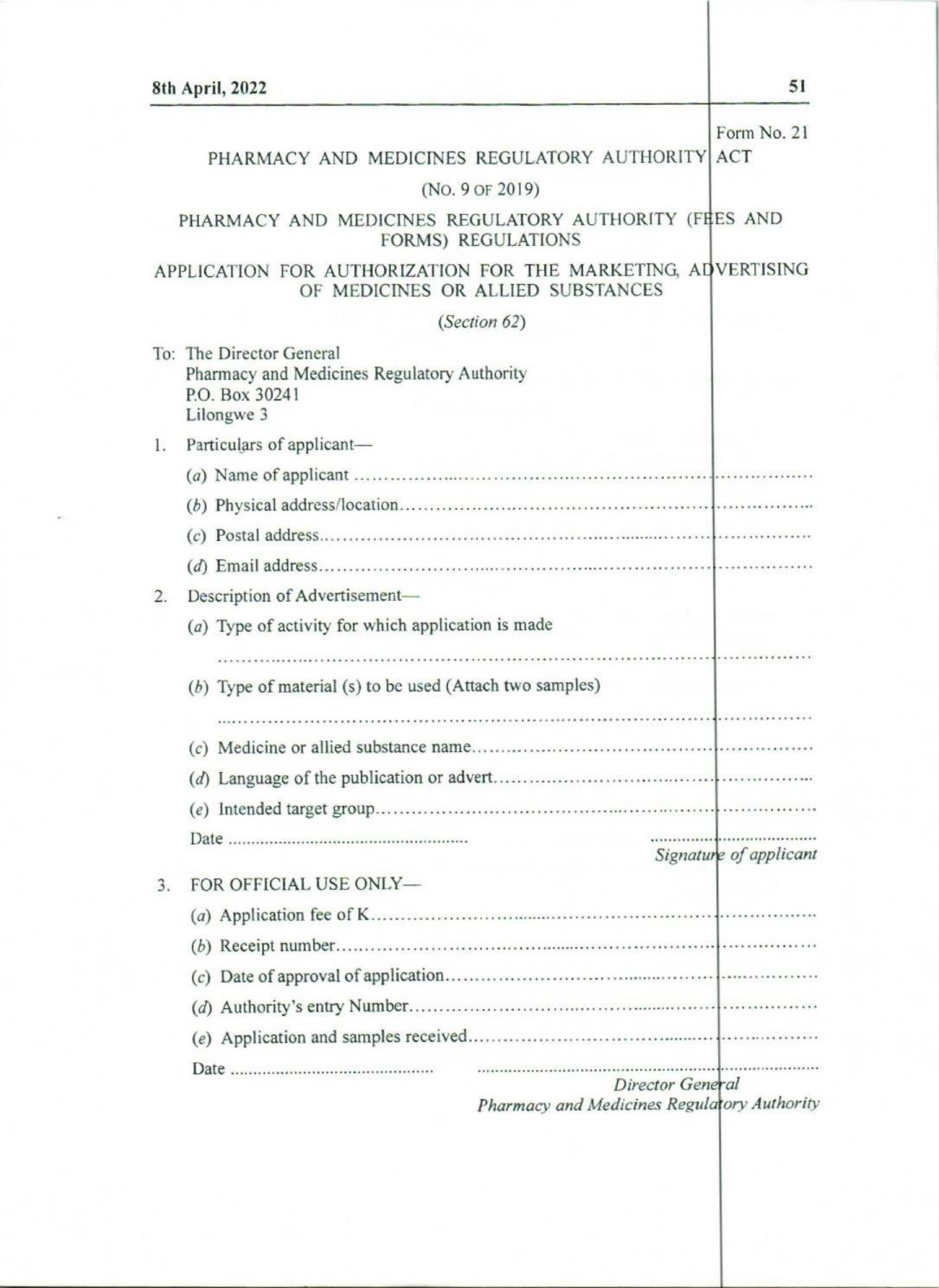 Government Notice 9 of 2022 — official PDF page 35; original table columns, symbols and diagram connections