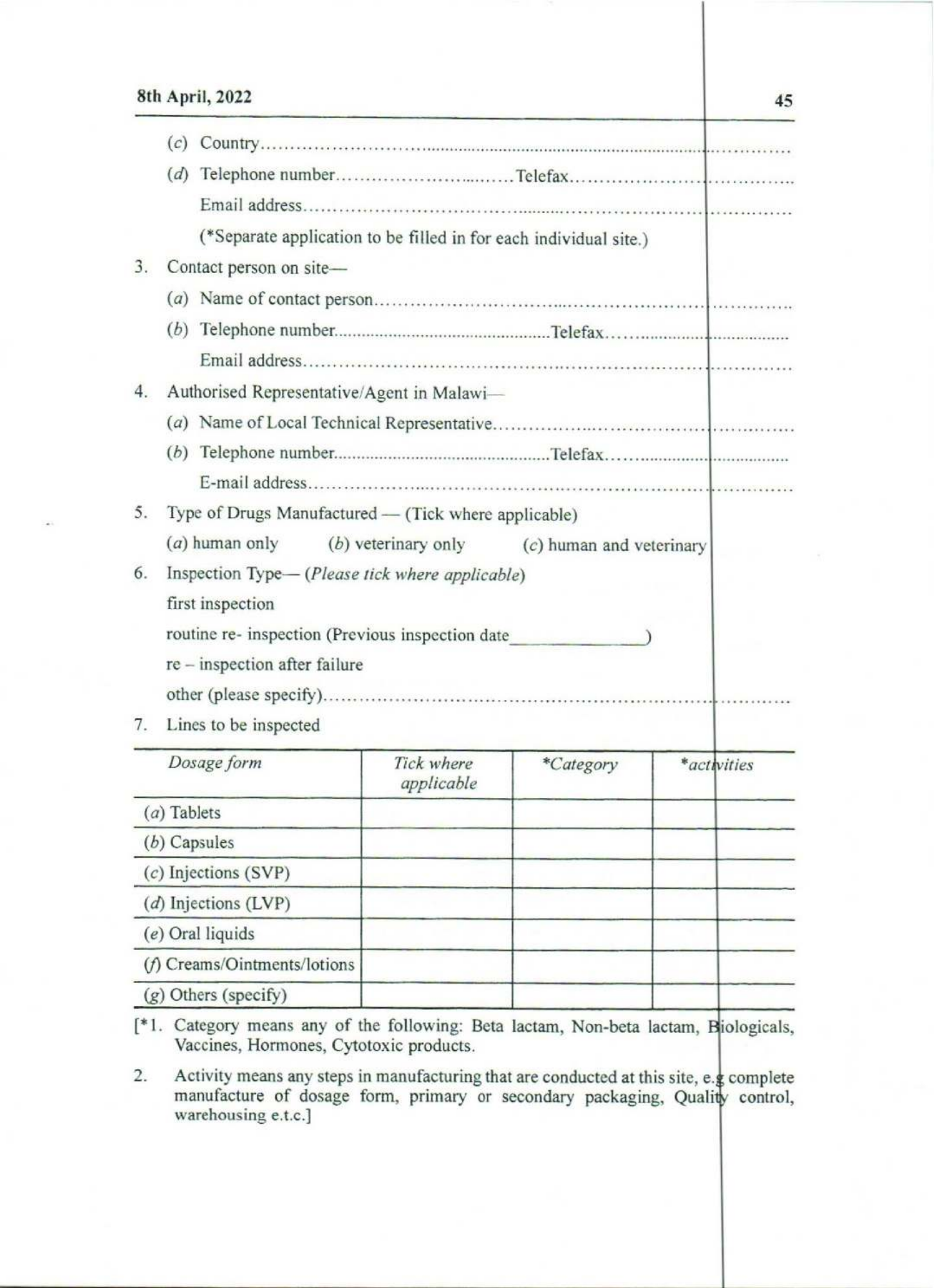 Government Notice 9 of 2022 — official PDF page 29; original table columns, symbols and diagram connections