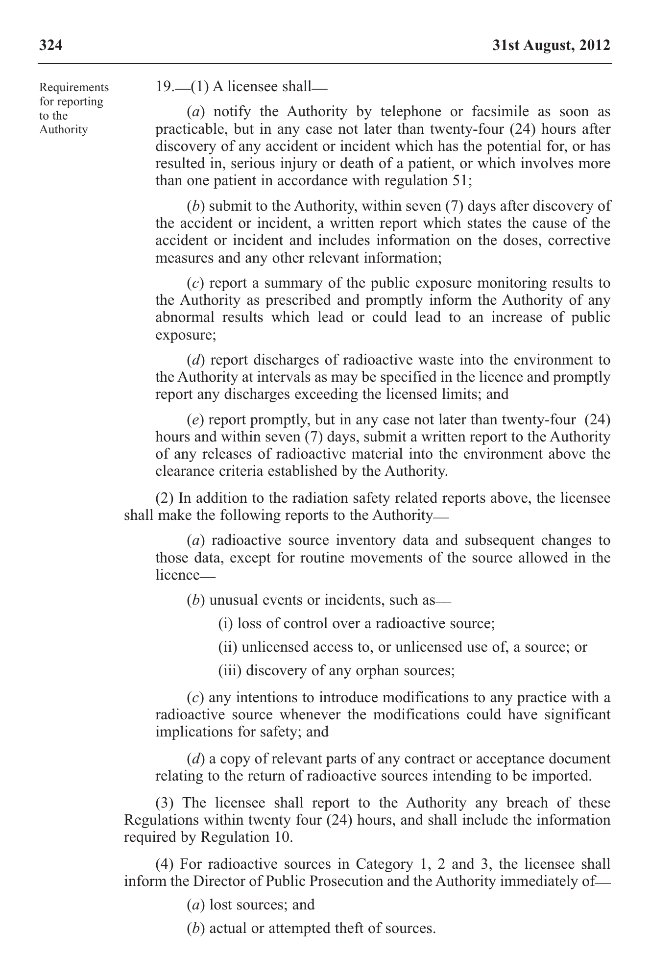 Government Notice 22 of 2012 — official PDF page 14; original table columns, symbols and diagram connections