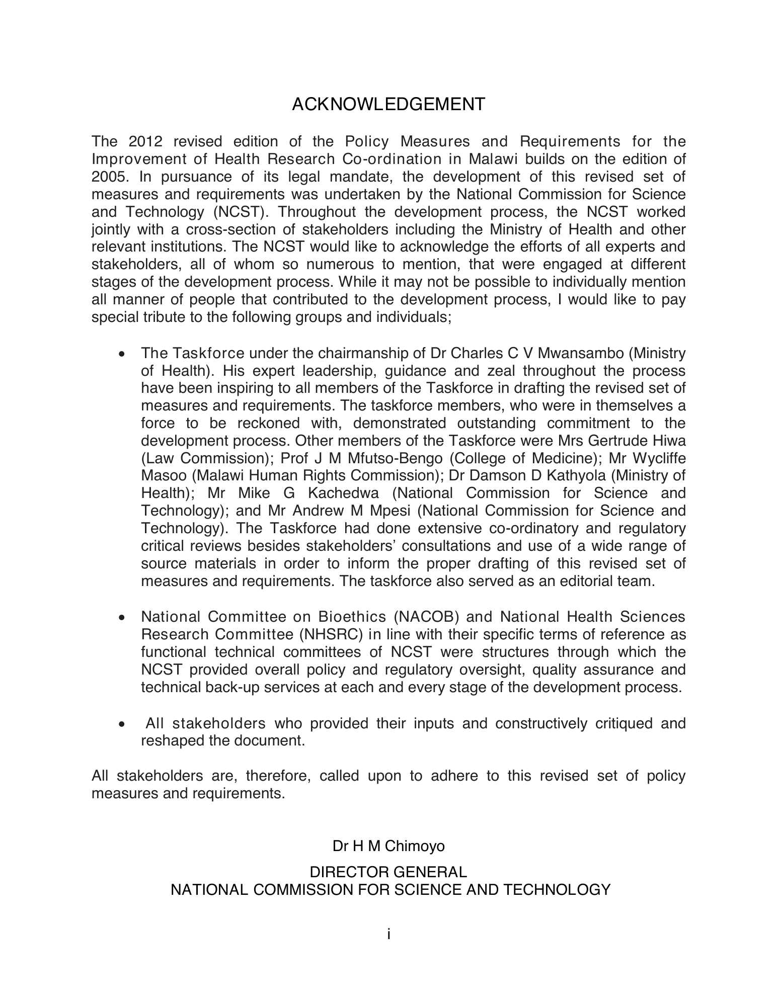malawi-health-research-coordination-policy-2012 — official PDF page 3; original table columns, symbols and diagram connections