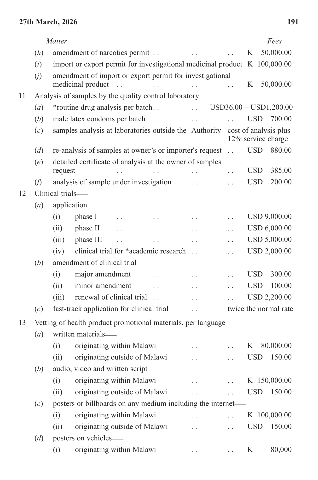 Government Notice 27 of 2026 — official PDF page 9; original table columns, symbols and diagram connections