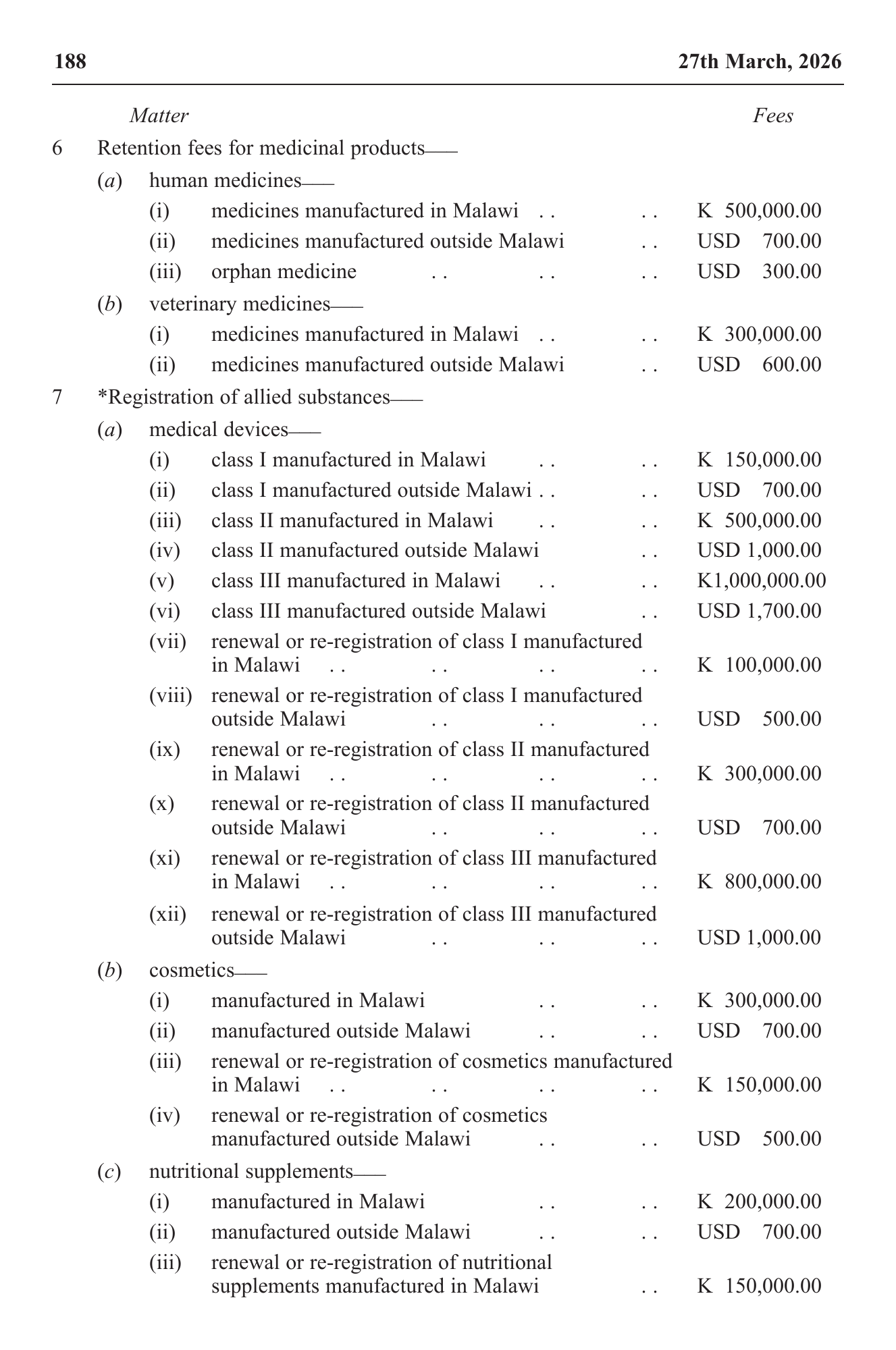 Government Notice 27 of 2026 — official PDF page 6; original table columns, symbols and diagram connections