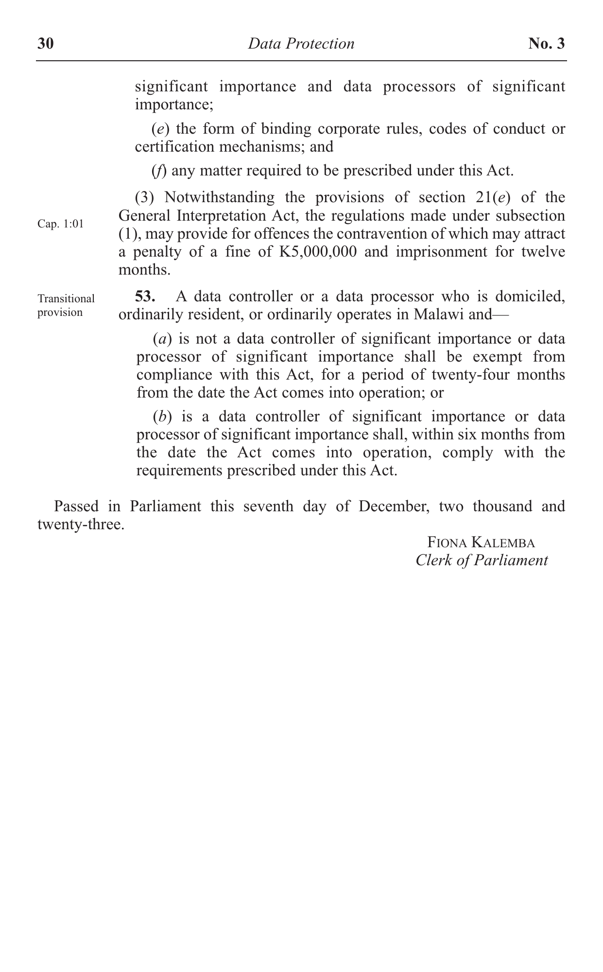 Act No. 3 of 2024 — official PDF page 30; original table columns, symbols and diagram connections