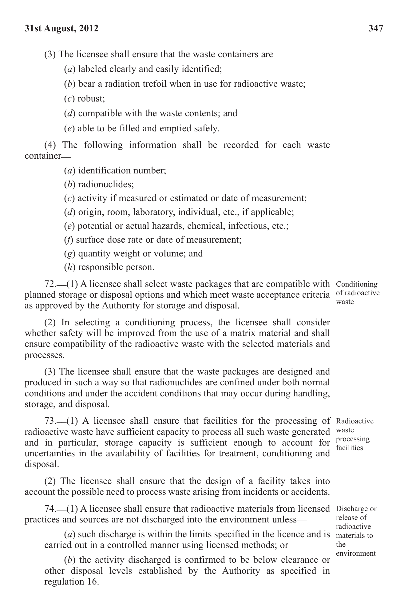 Government Notice 22 of 2012 — official PDF page 37; original table columns, symbols and diagram connections