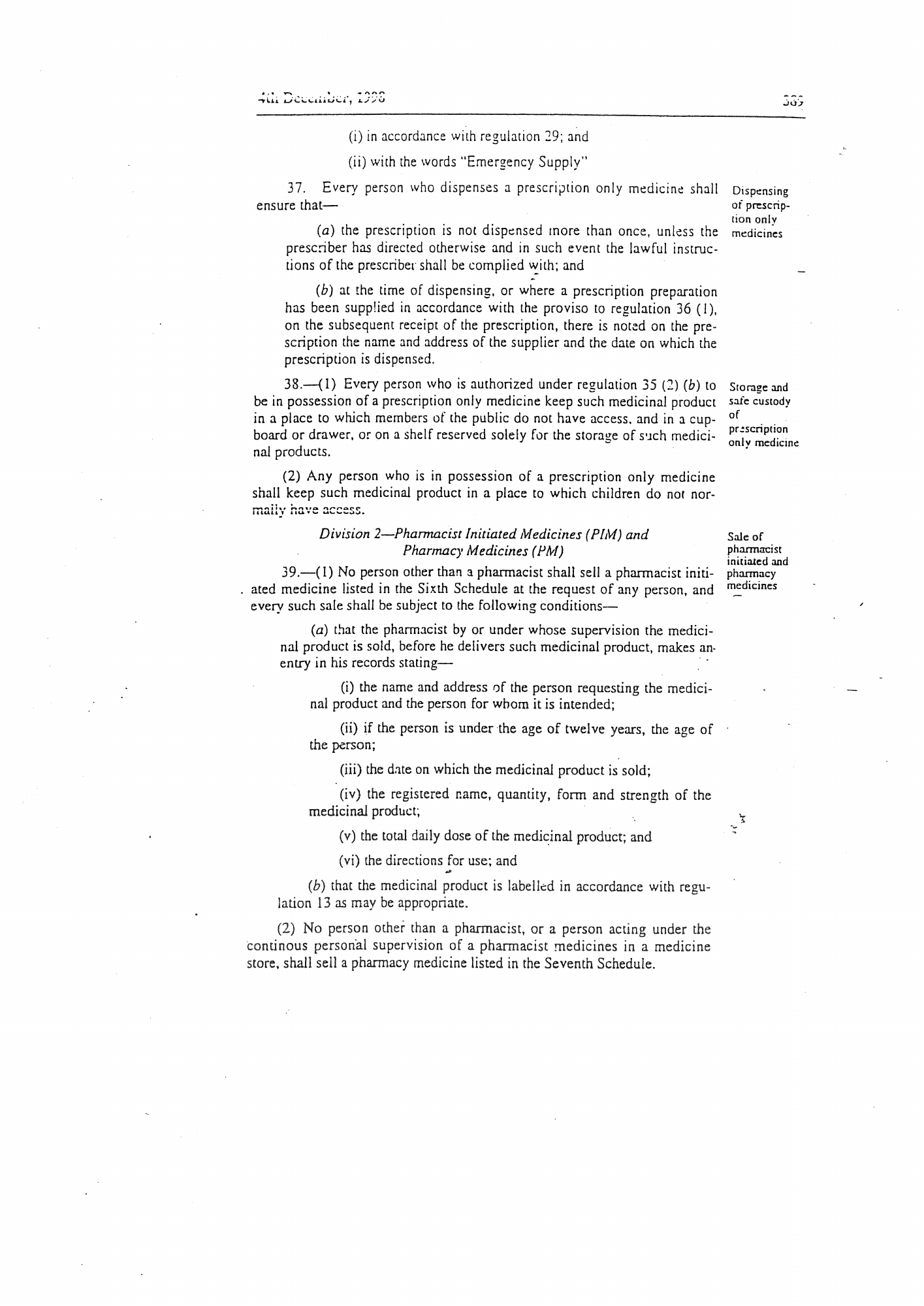 Government Notice 88 of 1998 — official PDF page 15; original table columns, symbols and diagram connections