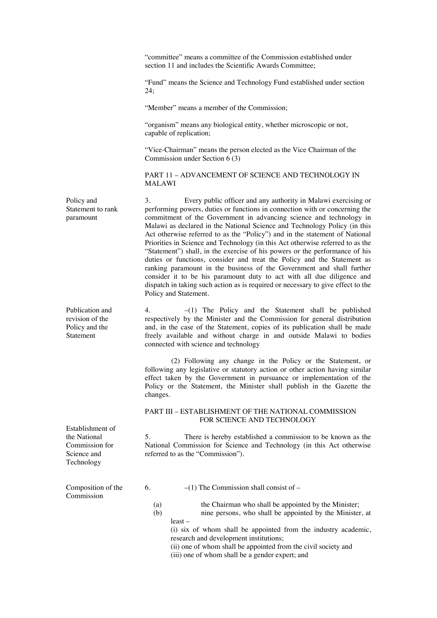 Act 16 of 2003 — official PDF page 3; original table columns, symbols and diagram connections