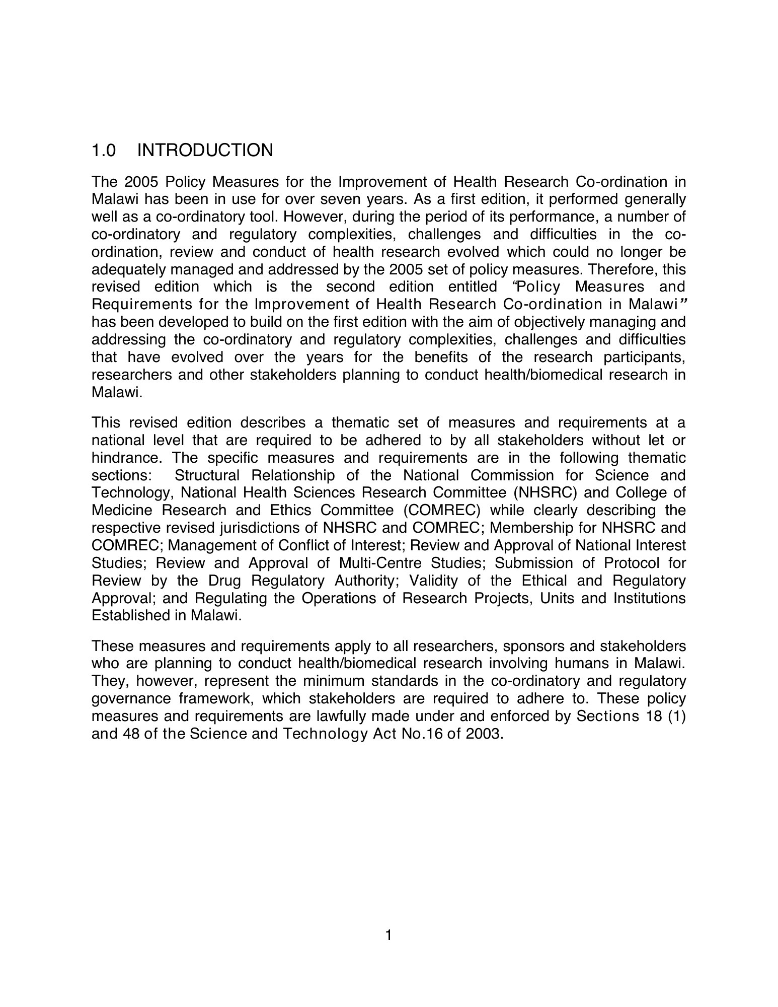 malawi-health-research-coordination-policy-2012 — official PDF page 5; original table columns, symbols and diagram connections