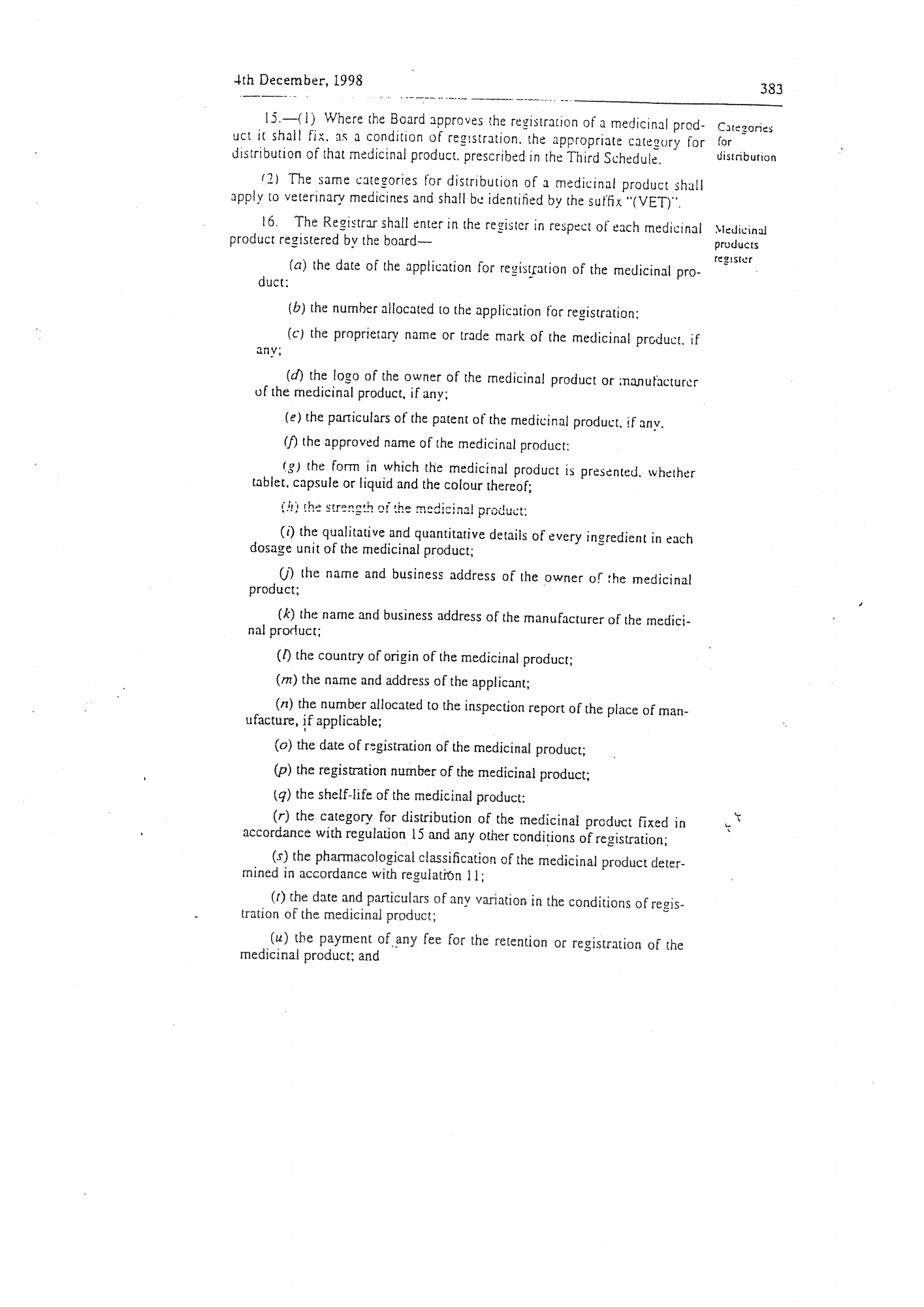 Government Notice 88 of 1998 — official PDF page 9; original table columns, symbols and diagram connections
