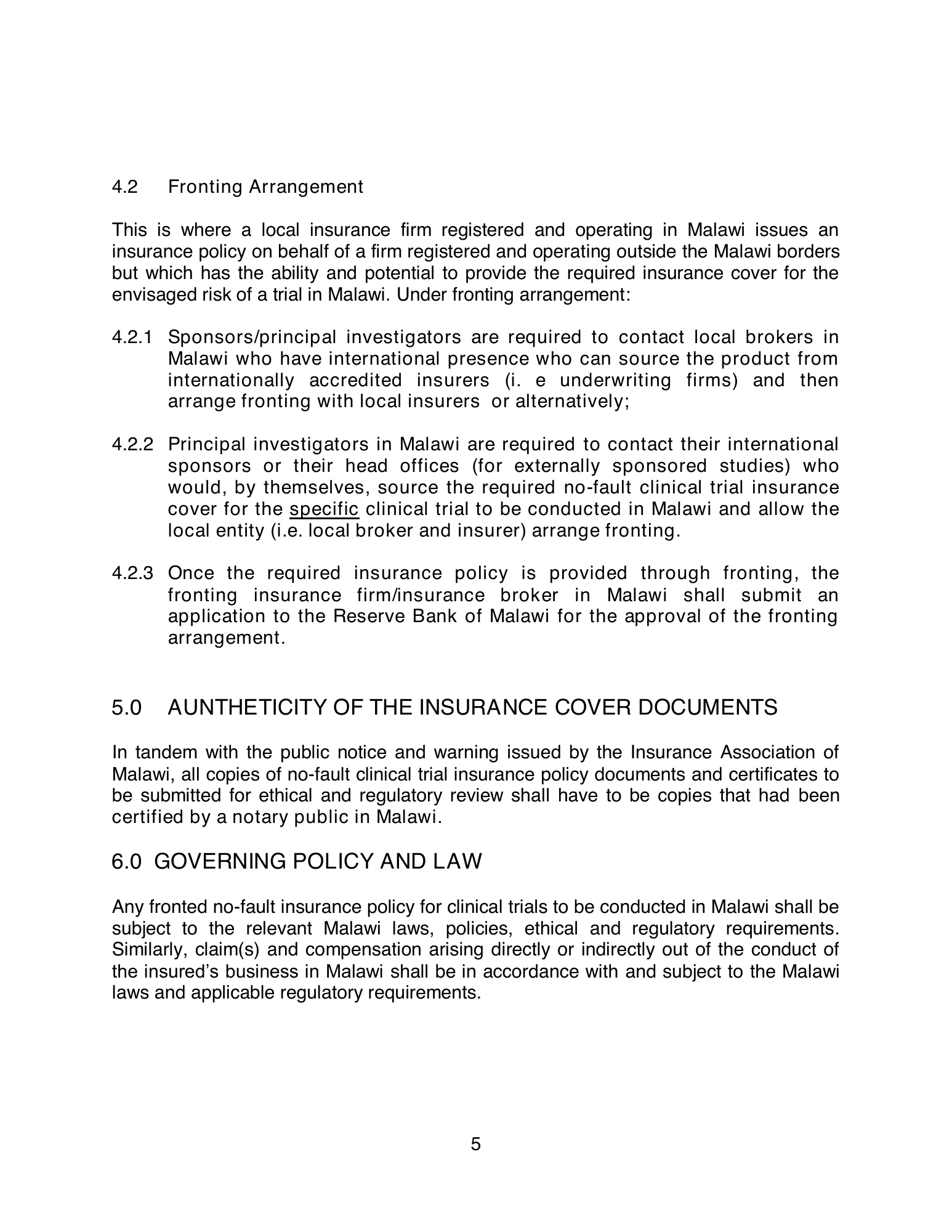 malawi-clinical-trial-insurance-policy-2012 — official PDF page 9; original table columns, symbols and diagram connections