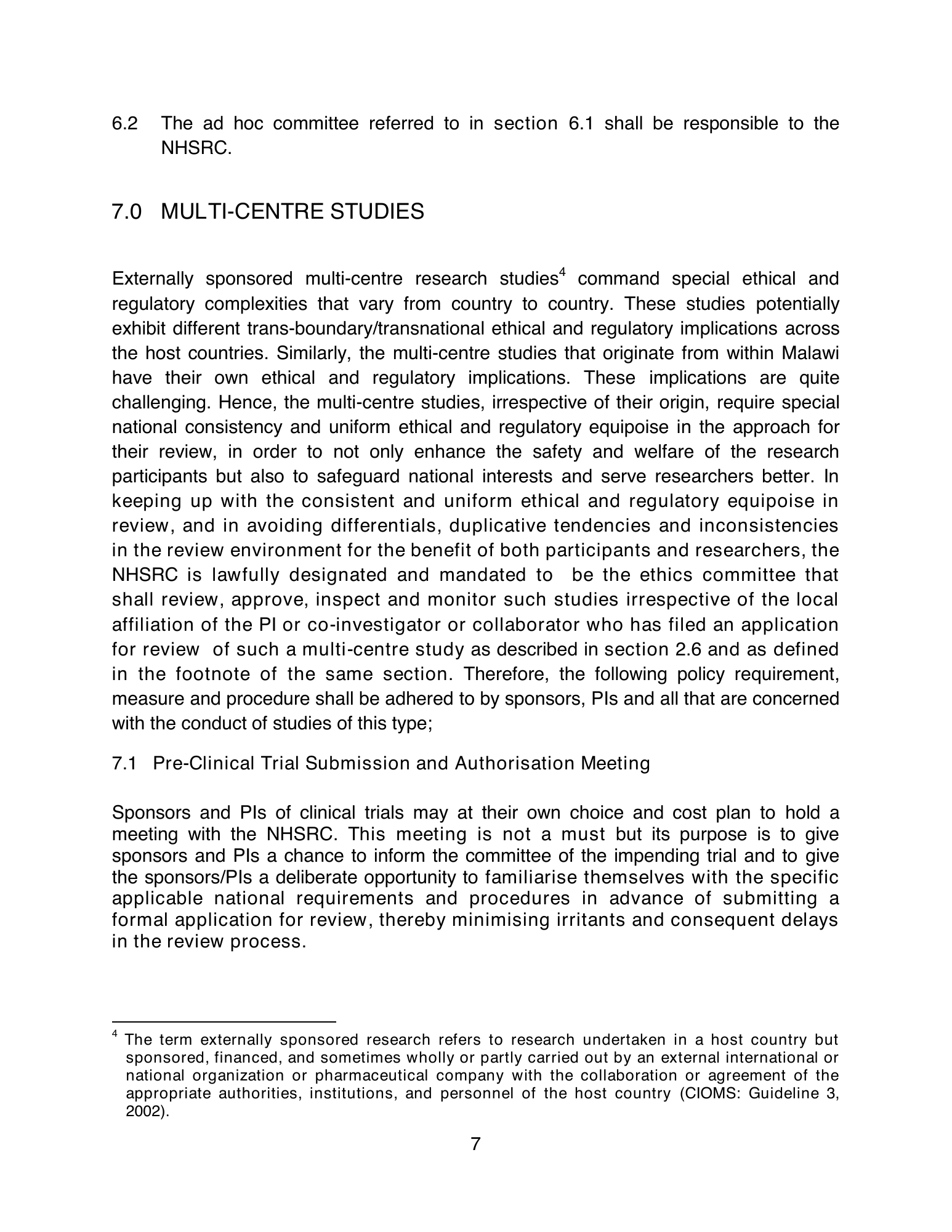malawi-health-research-coordination-policy-2012 — official PDF page 11; original table columns, symbols and diagram connections