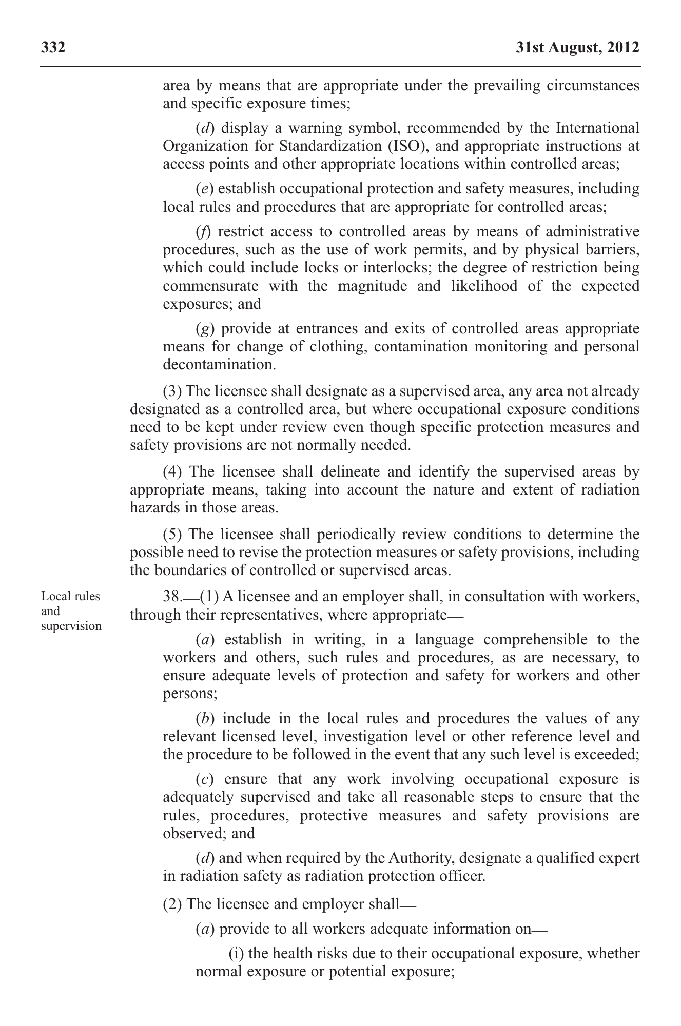 Government Notice 22 of 2012 — official PDF page 22; original table columns, symbols and diagram connections