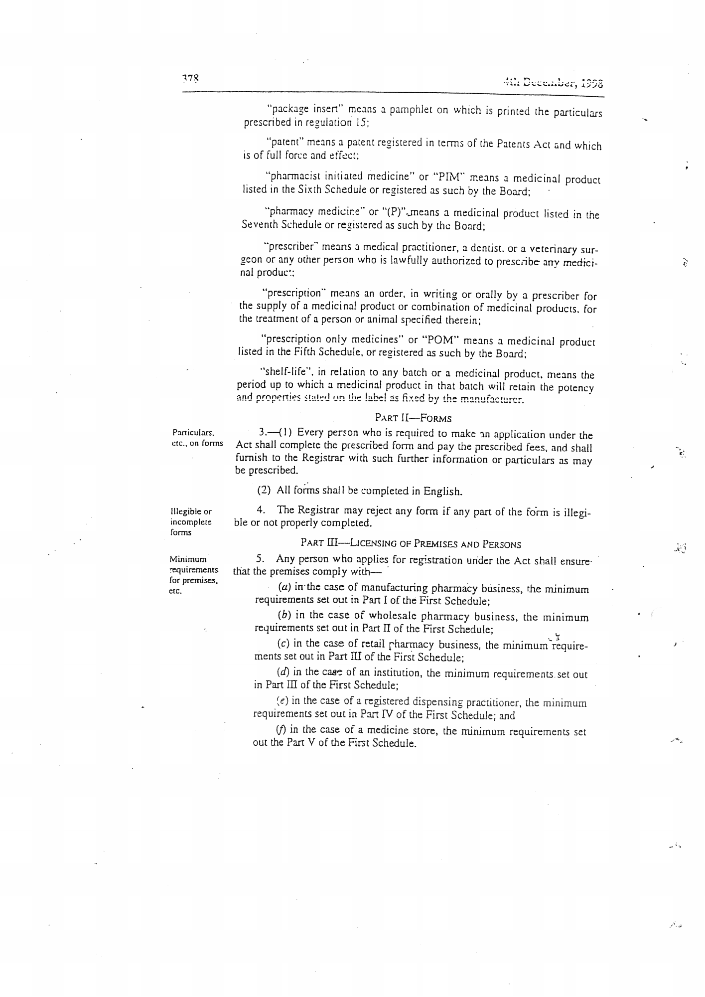 Government Notice 88 of 1998 — official PDF page 4; original table columns, symbols and diagram connections