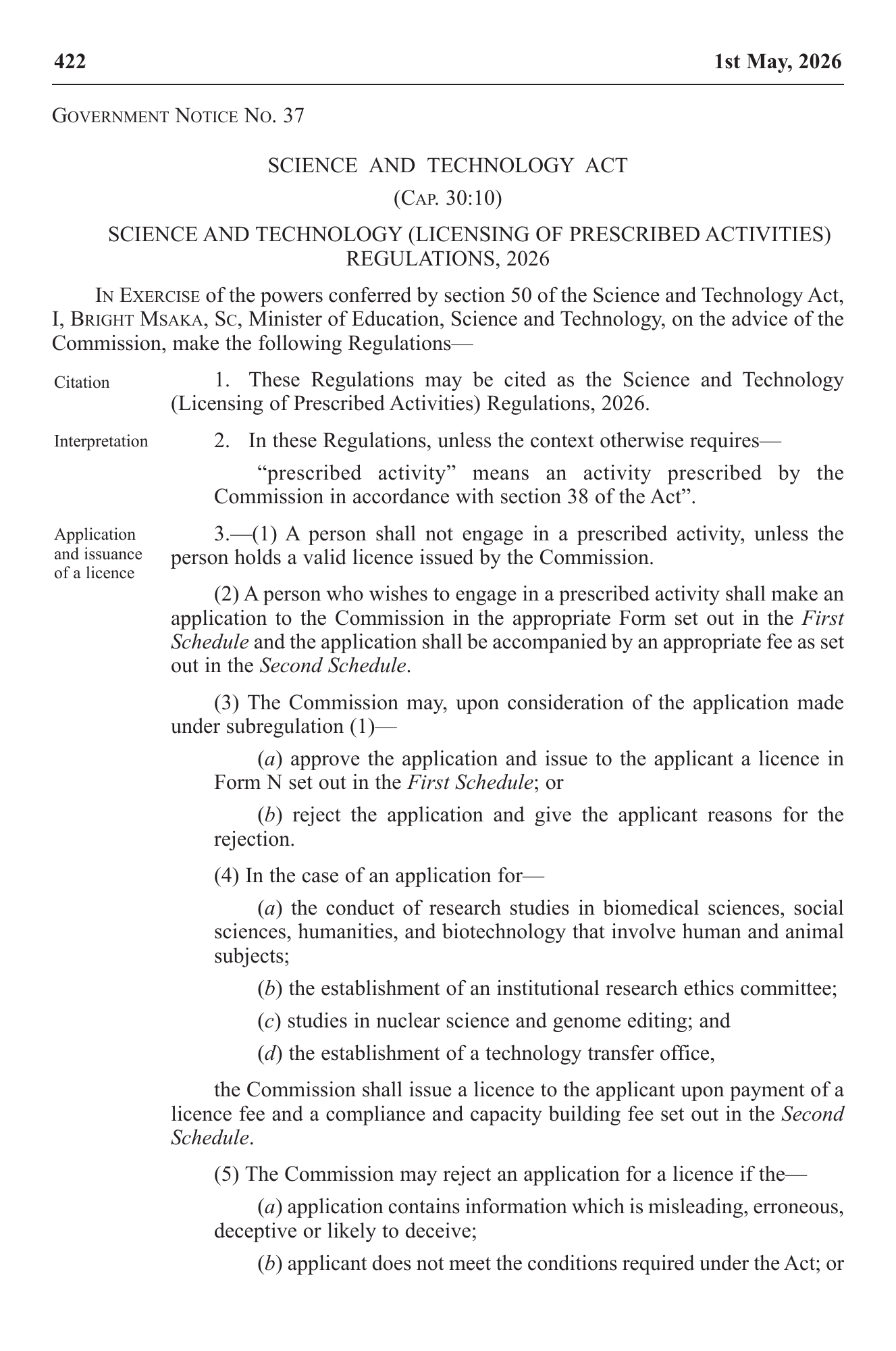 Government Notice 37 of 2026 — official PDF page 2; original table columns, symbols and diagram connections