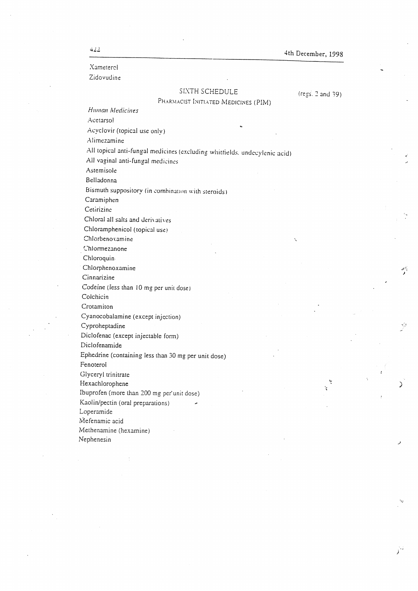 Government Notice 88 of 1998 — official PDF page 48; original table columns, symbols and diagram connections