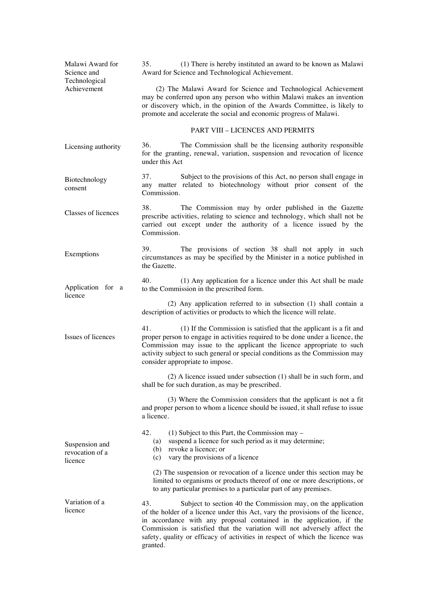 Act 16 of 2003 — official PDF page 12; original table columns, symbols and diagram connections