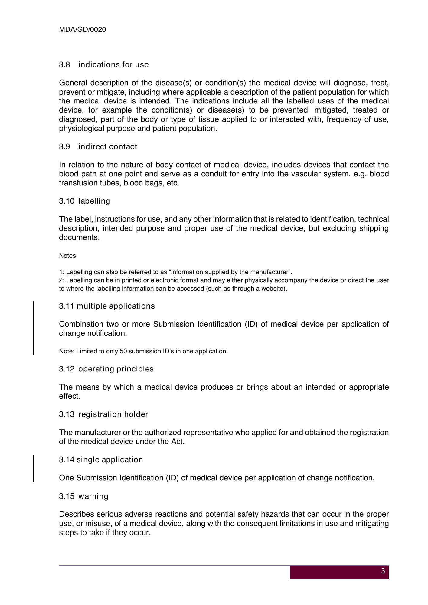 MDA/GD/0020, Fourth Edition — original official PDF page6; original table columns and diagrams retained
