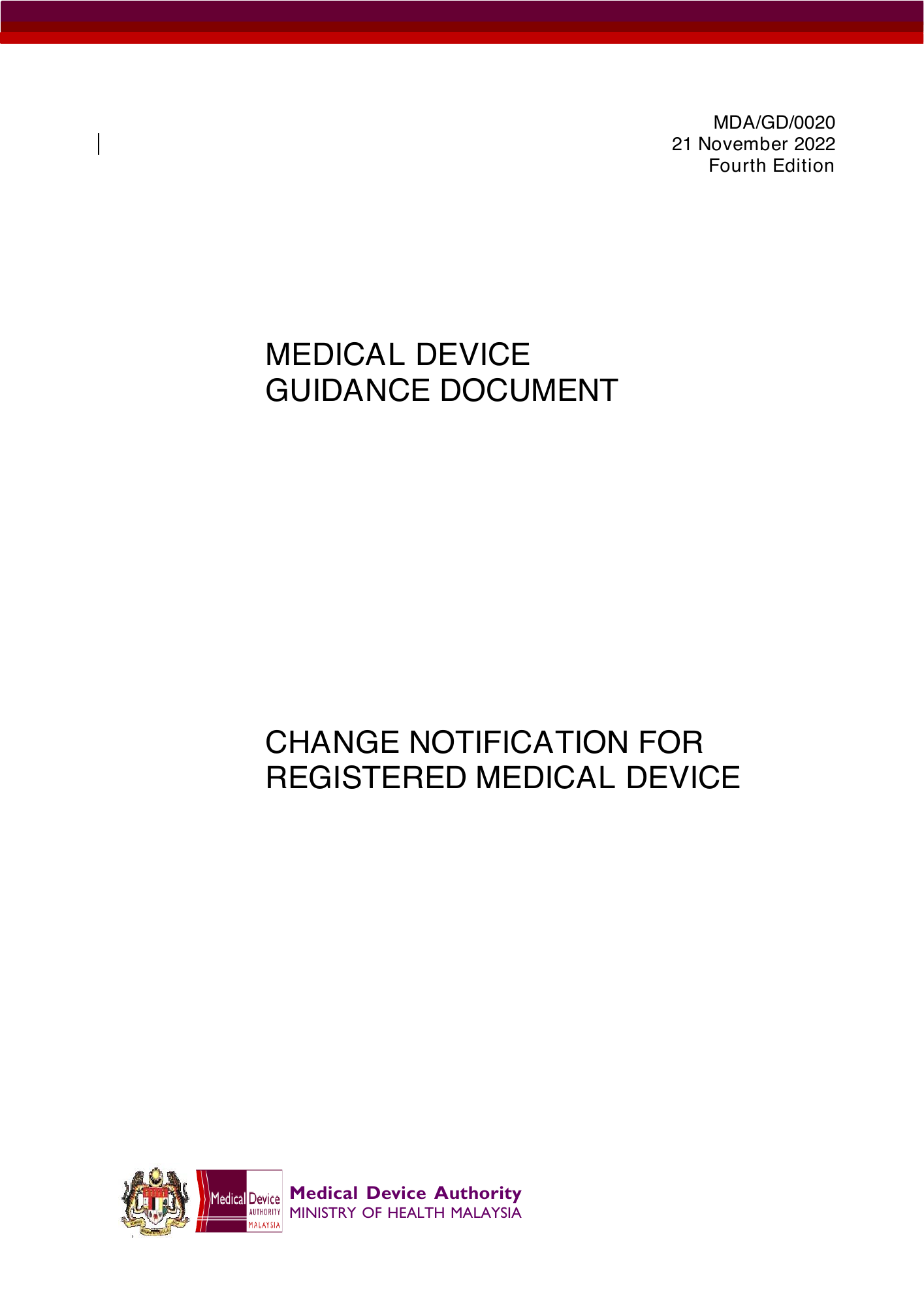MDA/GD/0020, Fourth Edition — original official PDF page1; original table columns and diagrams retained
