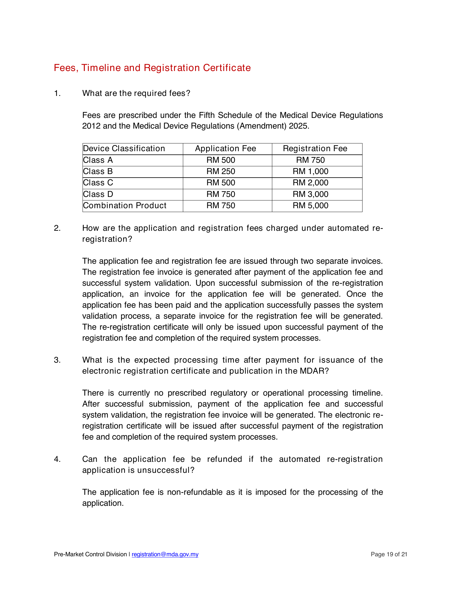 Automated re-registration route — official announcement and submission guide — original official PDF page19; original table columns and diagrams retained