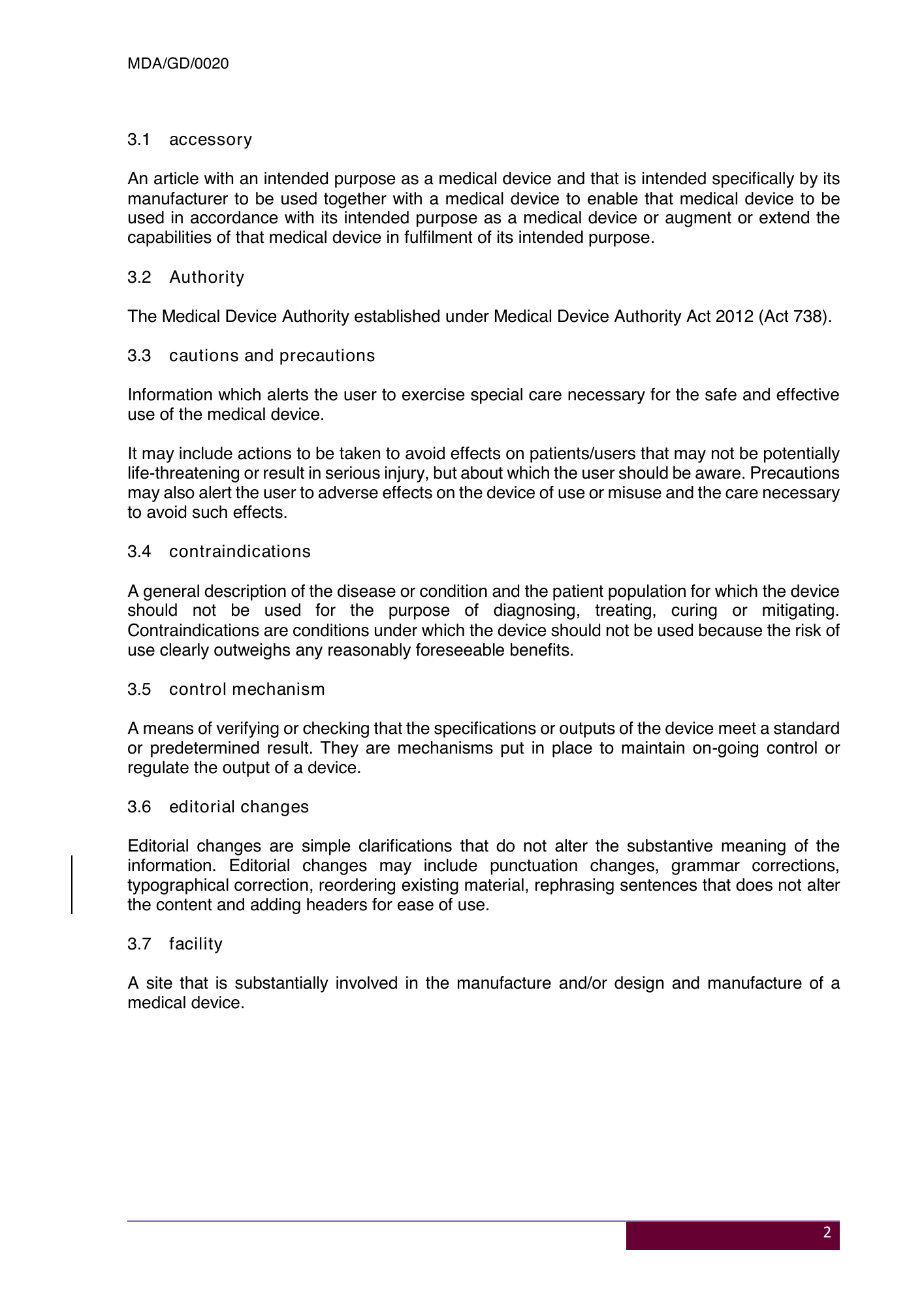 MDA/GD/0020, Fourth Edition — original official PDF page5; original table columns and diagrams retained