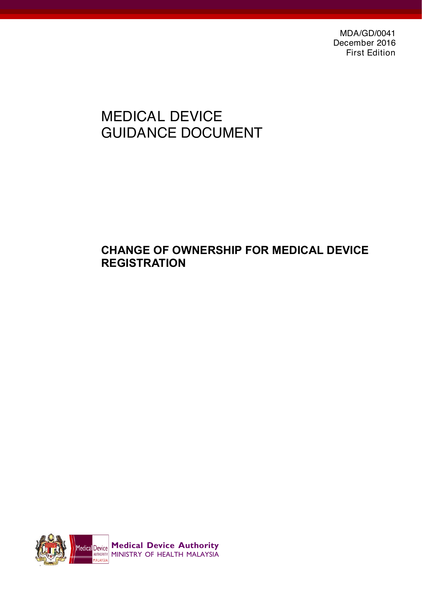 MDA/GD/0041, First Edition — original official PDF page1; original table columns and diagrams retained