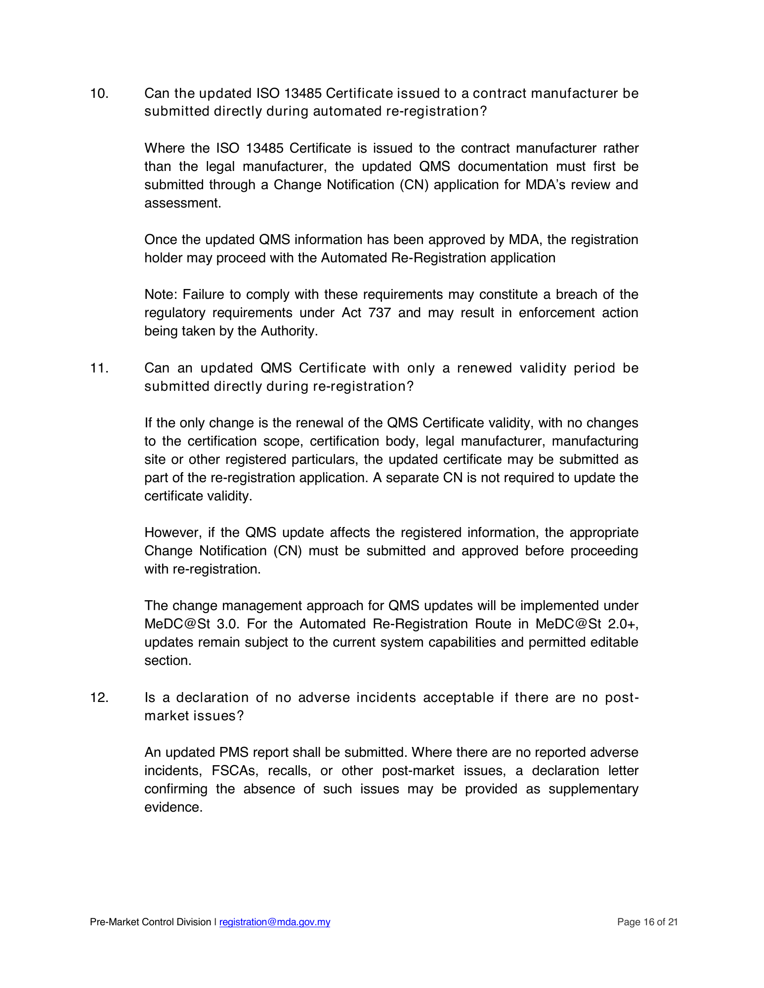 Automated re-registration route — official announcement and submission guide — original official PDF page16; original table columns and diagrams retained
