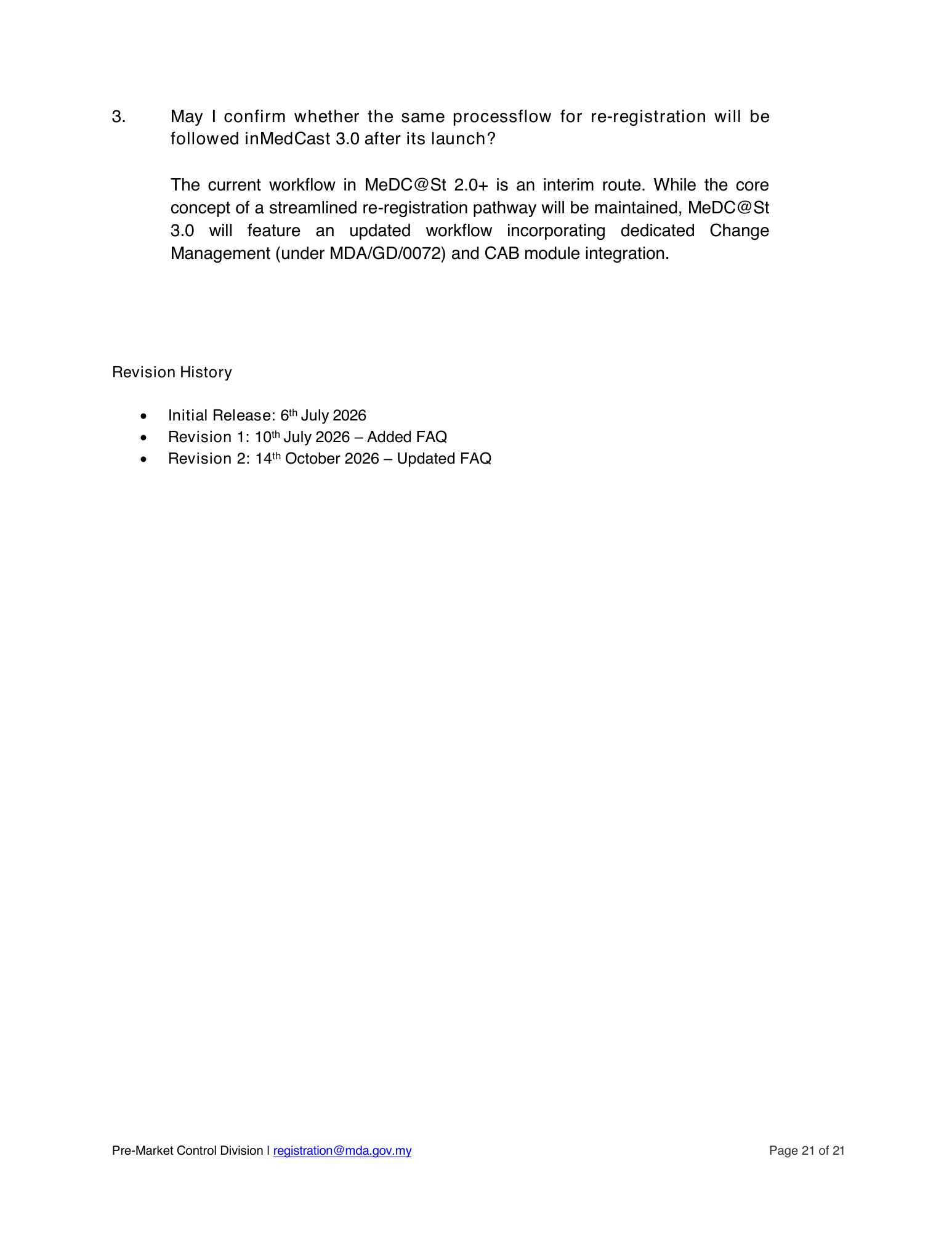 Automated re-registration route — official announcement and submission guide — original official PDF page21; original table columns and diagrams retained
