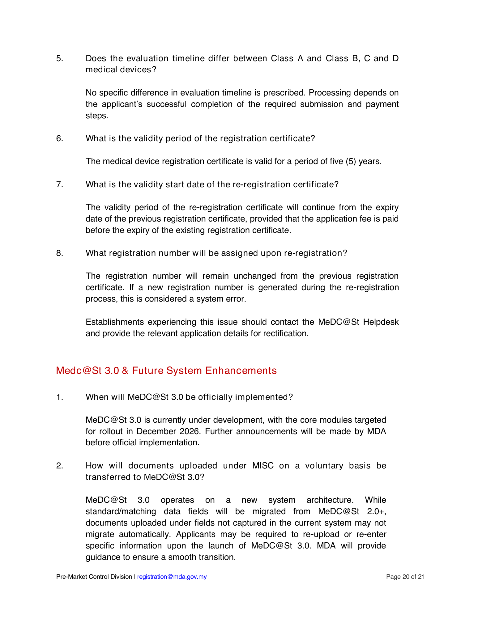 Automated re-registration route — official announcement and submission guide — original official PDF page20; original table columns and diagrams retained