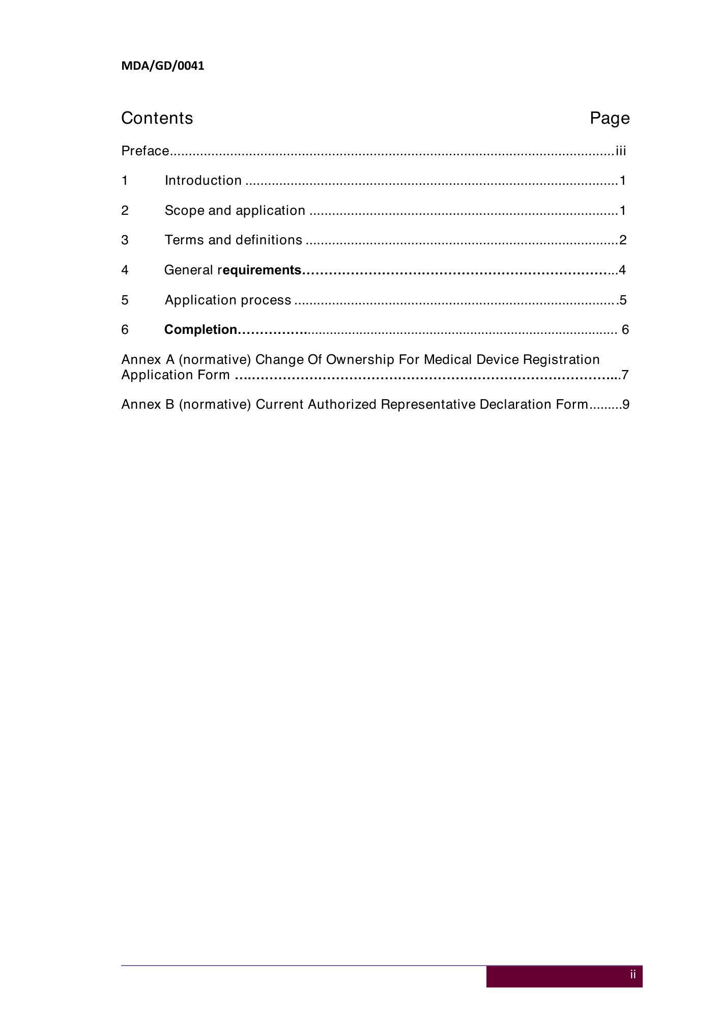 MDA/GD/0041, First Edition — original official PDF page2; original table columns and diagrams retained