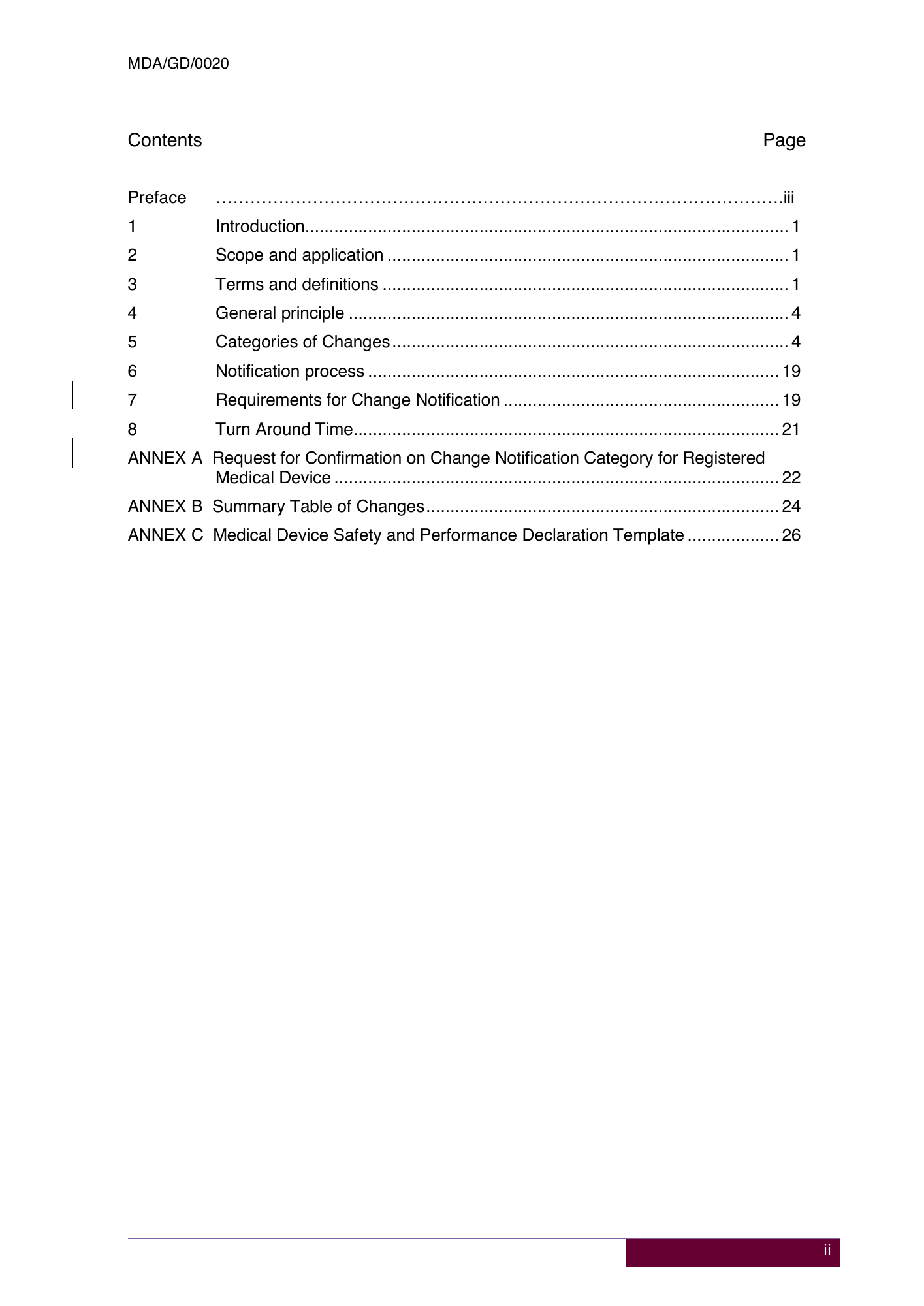 MDA/GD/0020, Fourth Edition — original official PDF page2; original table columns and diagrams retained