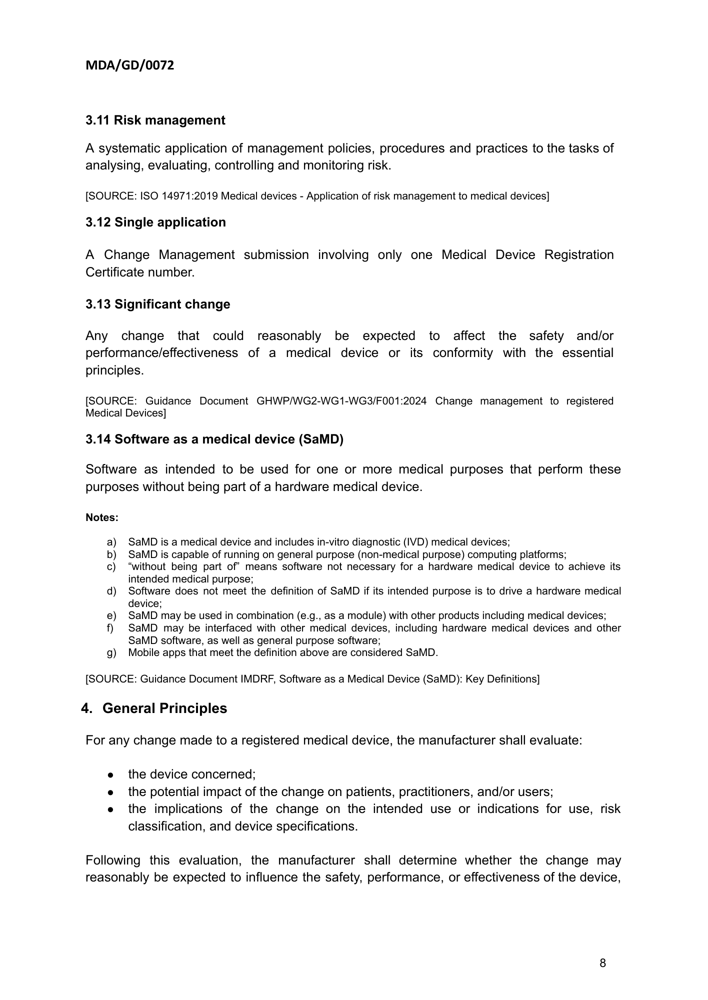 MDA/GD/0072, First Edition — original official PDF page8; original table columns and diagrams retained