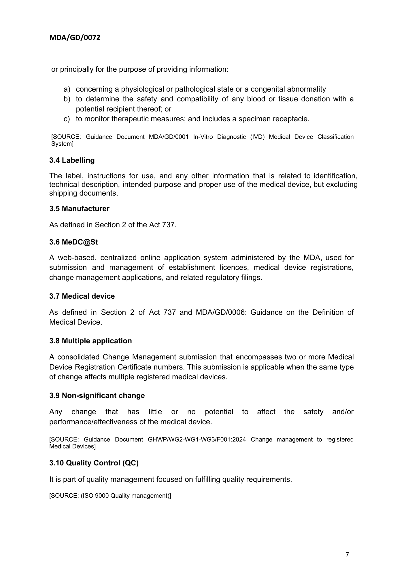 MDA/GD/0072, First Edition — original official PDF page7; original table columns and diagrams retained