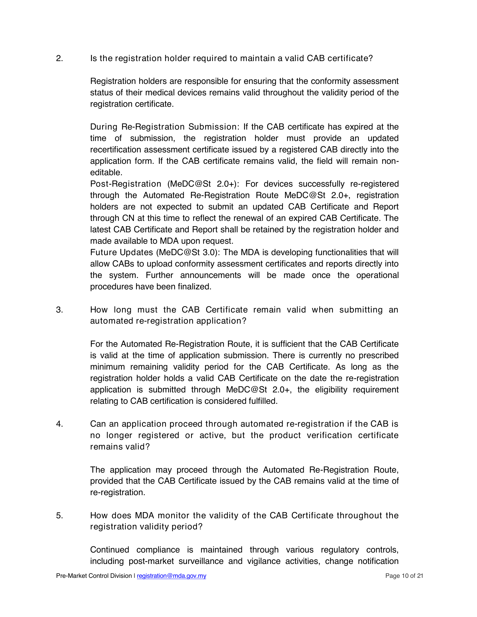 Automated re-registration route — official announcement and submission guide — original official PDF page10; original table columns and diagrams retained