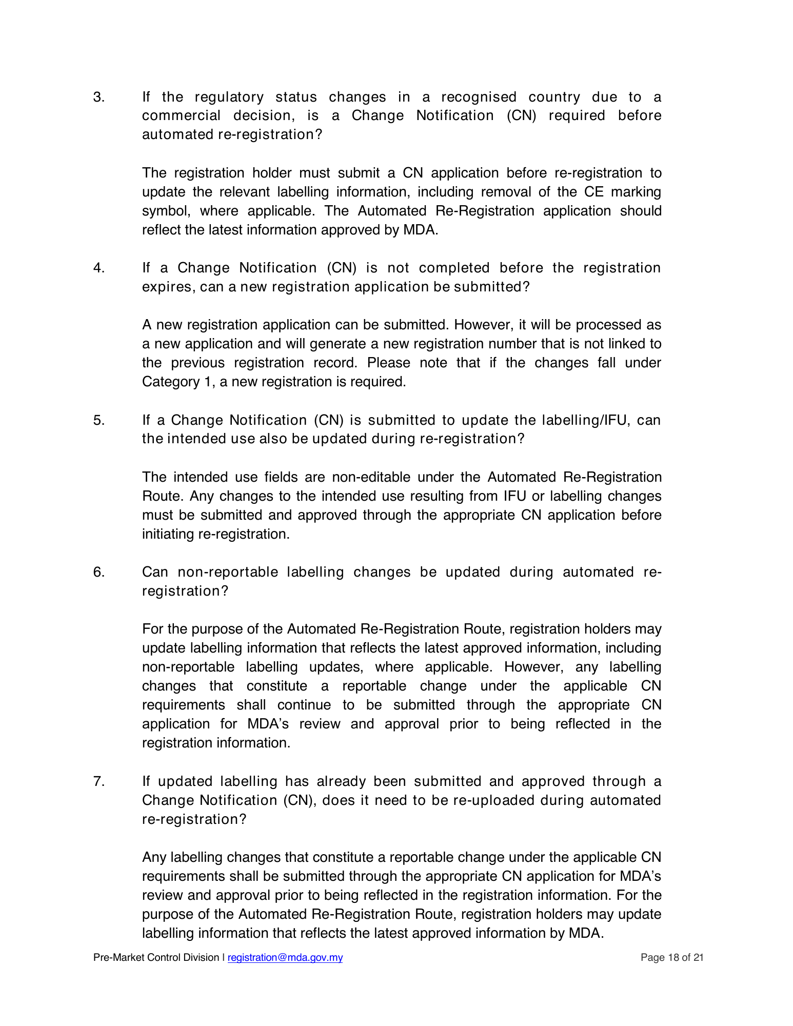 Automated re-registration route — official announcement and submission guide — original official PDF page18; original table columns and diagrams retained