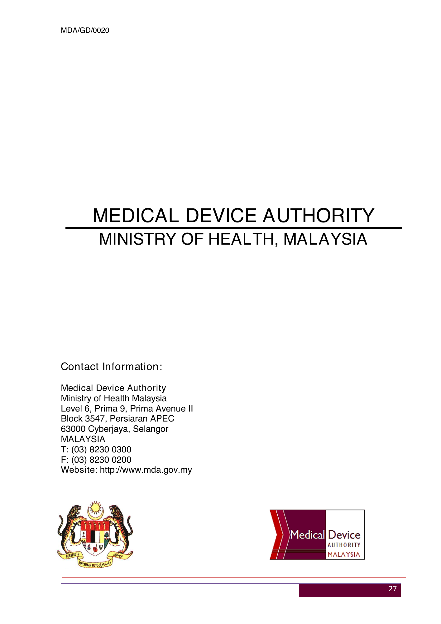 MDA/GD/0020, Fourth Edition — original official PDF page30; original table columns and diagrams retained