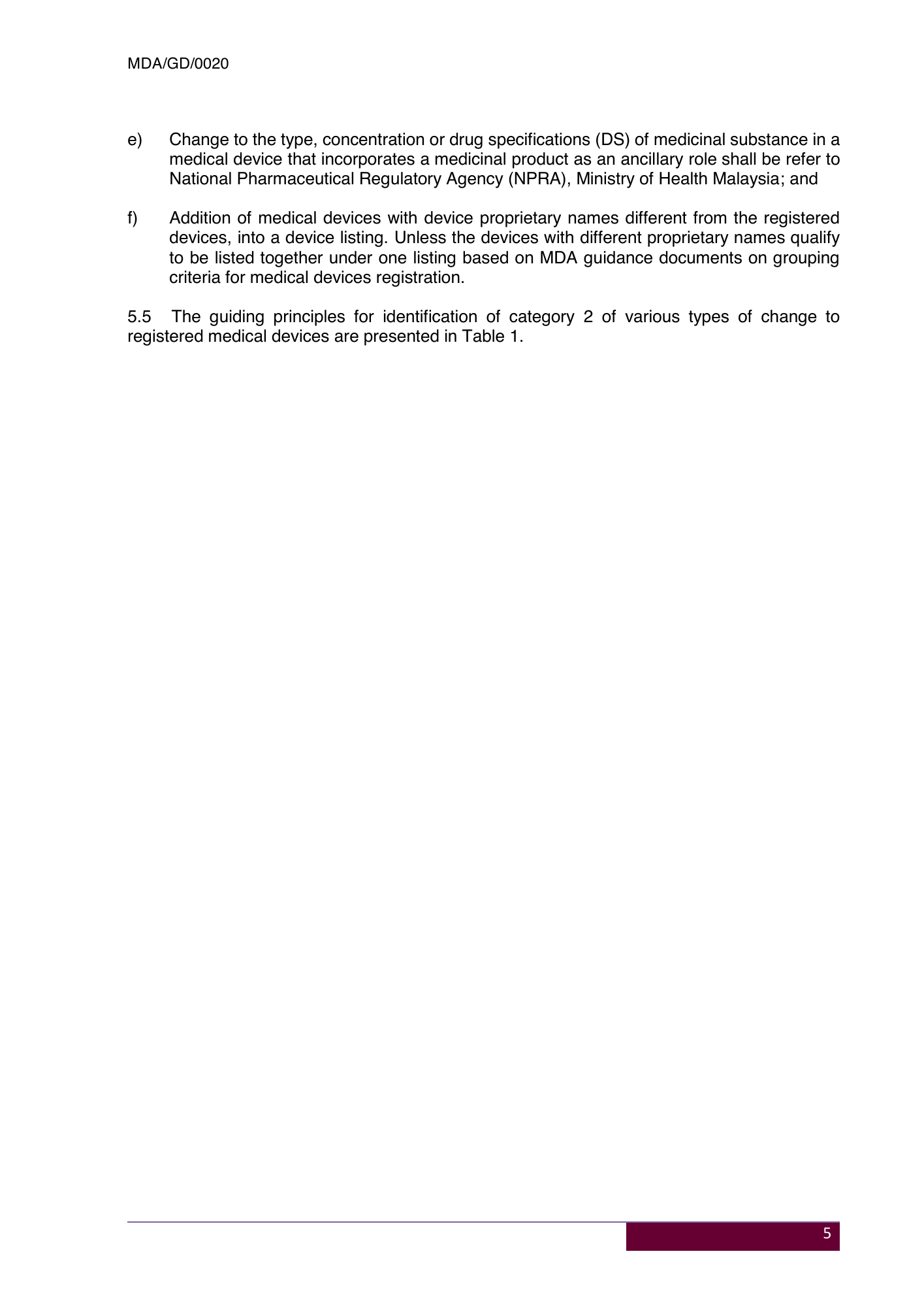 MDA/GD/0020, Fourth Edition — original official PDF page8; original table columns and diagrams retained