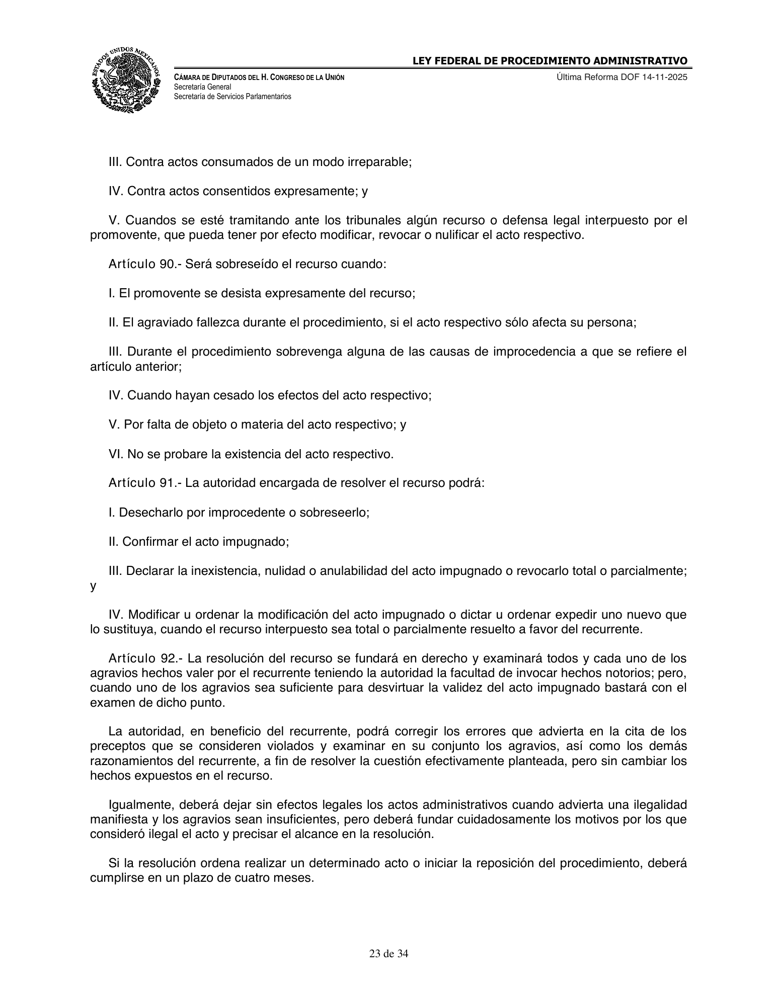 Ley Federal de Procedimiento Administrativo — official PDF page 23