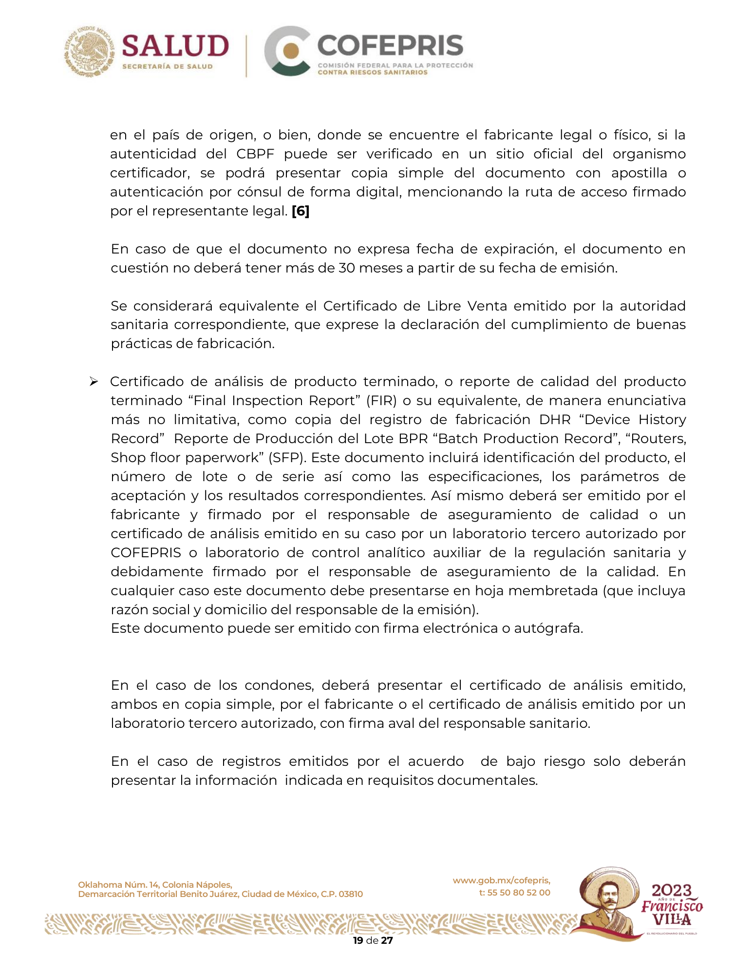 Criterios para definir la clasificación de las modificaciones a las condiciones de registro sanitario de dispositivos médicos — original physical PDF page 20; full original layout and figures retained.