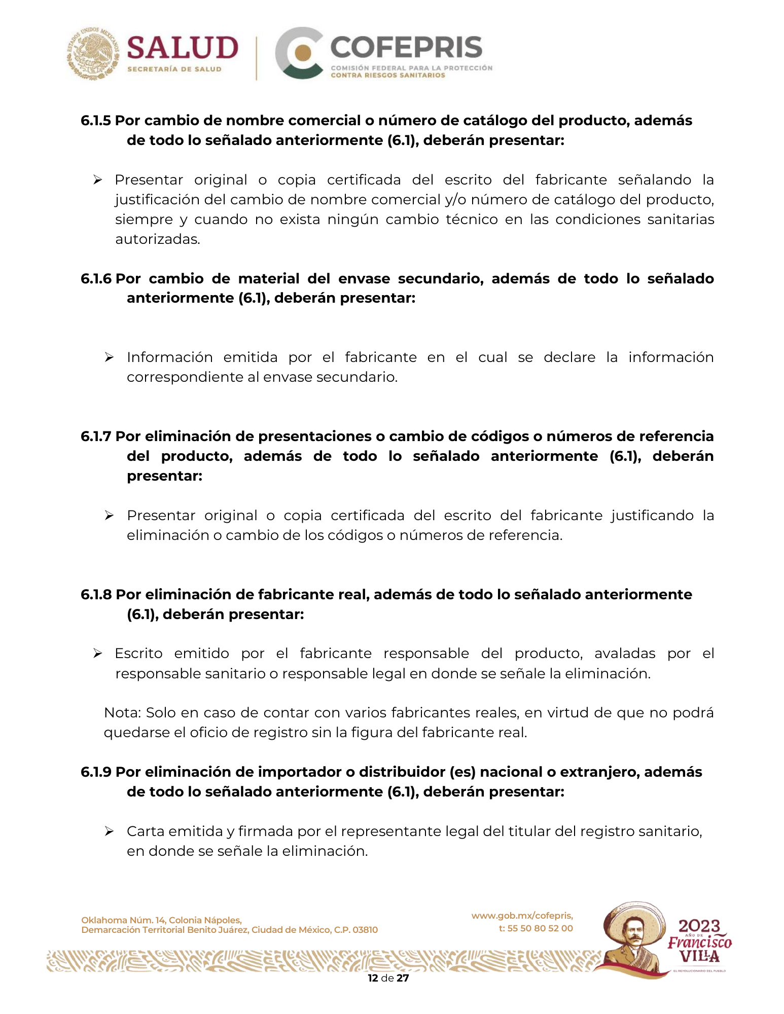 Criterios para definir la clasificación de las modificaciones a las condiciones de registro sanitario de dispositivos médicos — original physical PDF page 13; full original layout and figures retained.